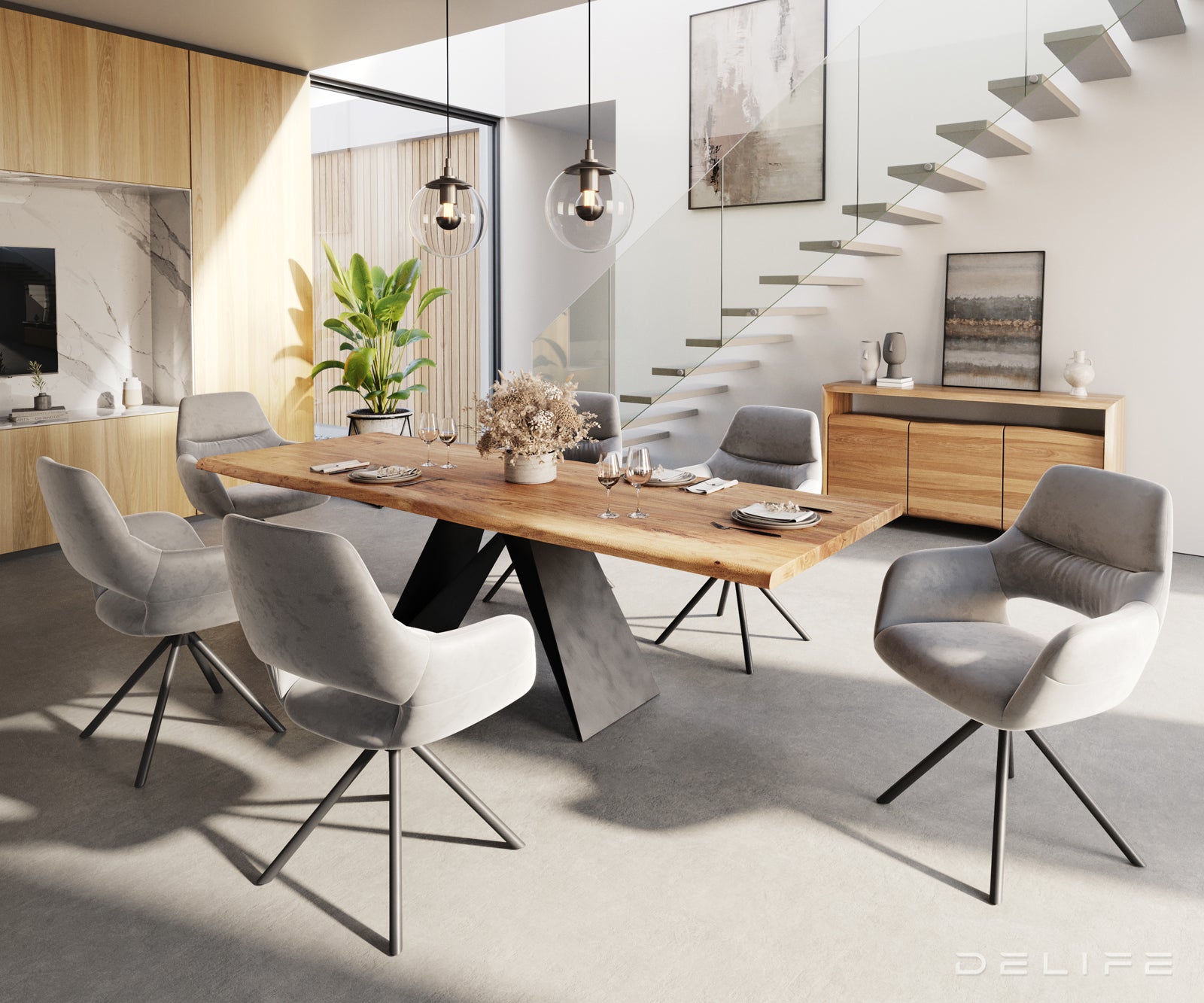 Jedilni stol Yago, Material: Žamet