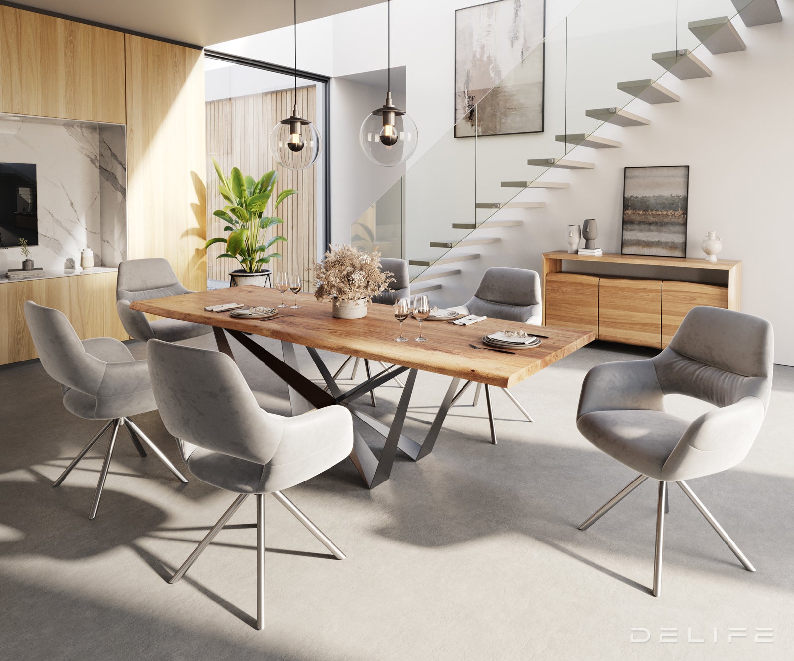 Jedilni stol Yago, Material: Žamet