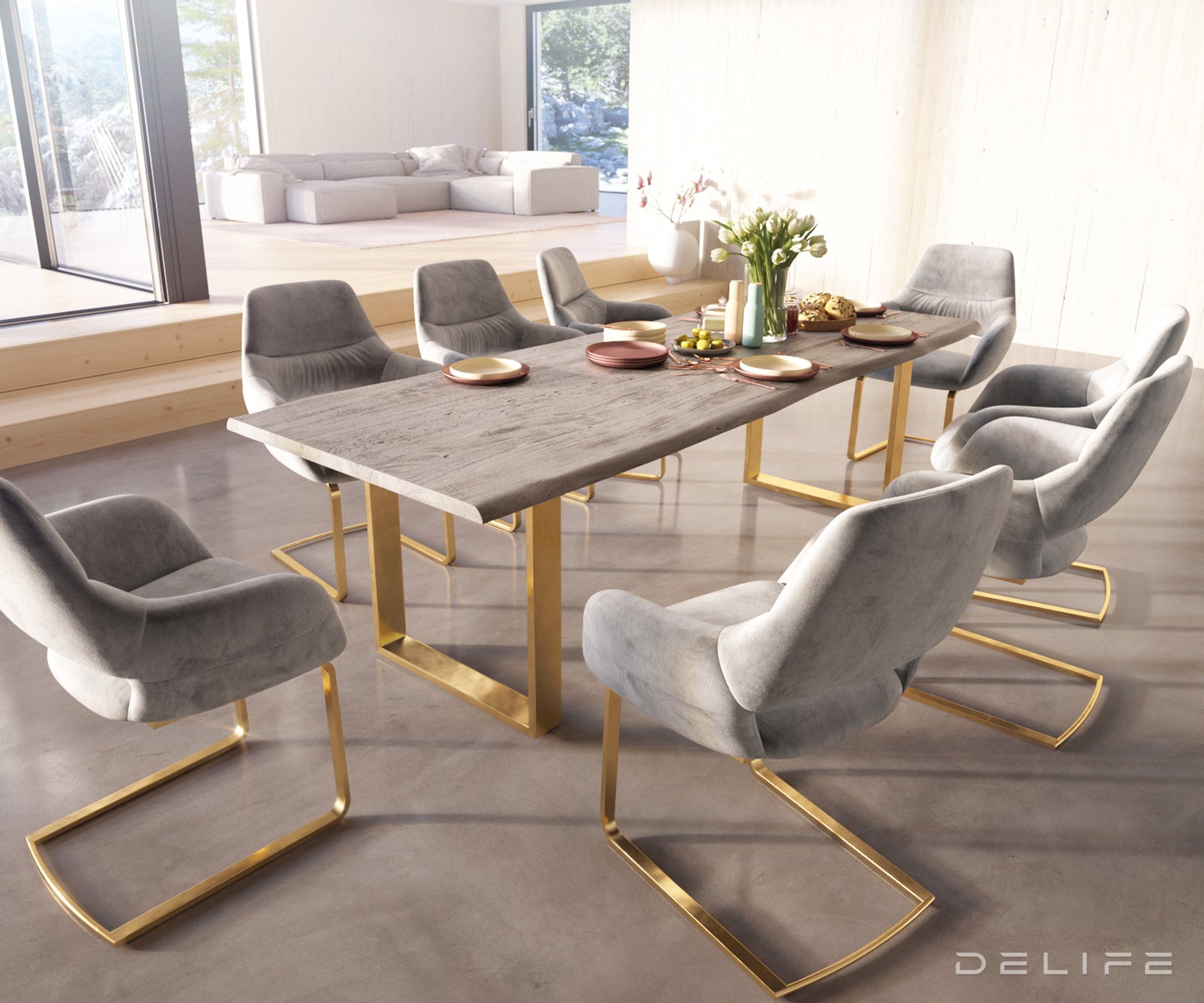 Jedilni stol Yago, Material: Žamet