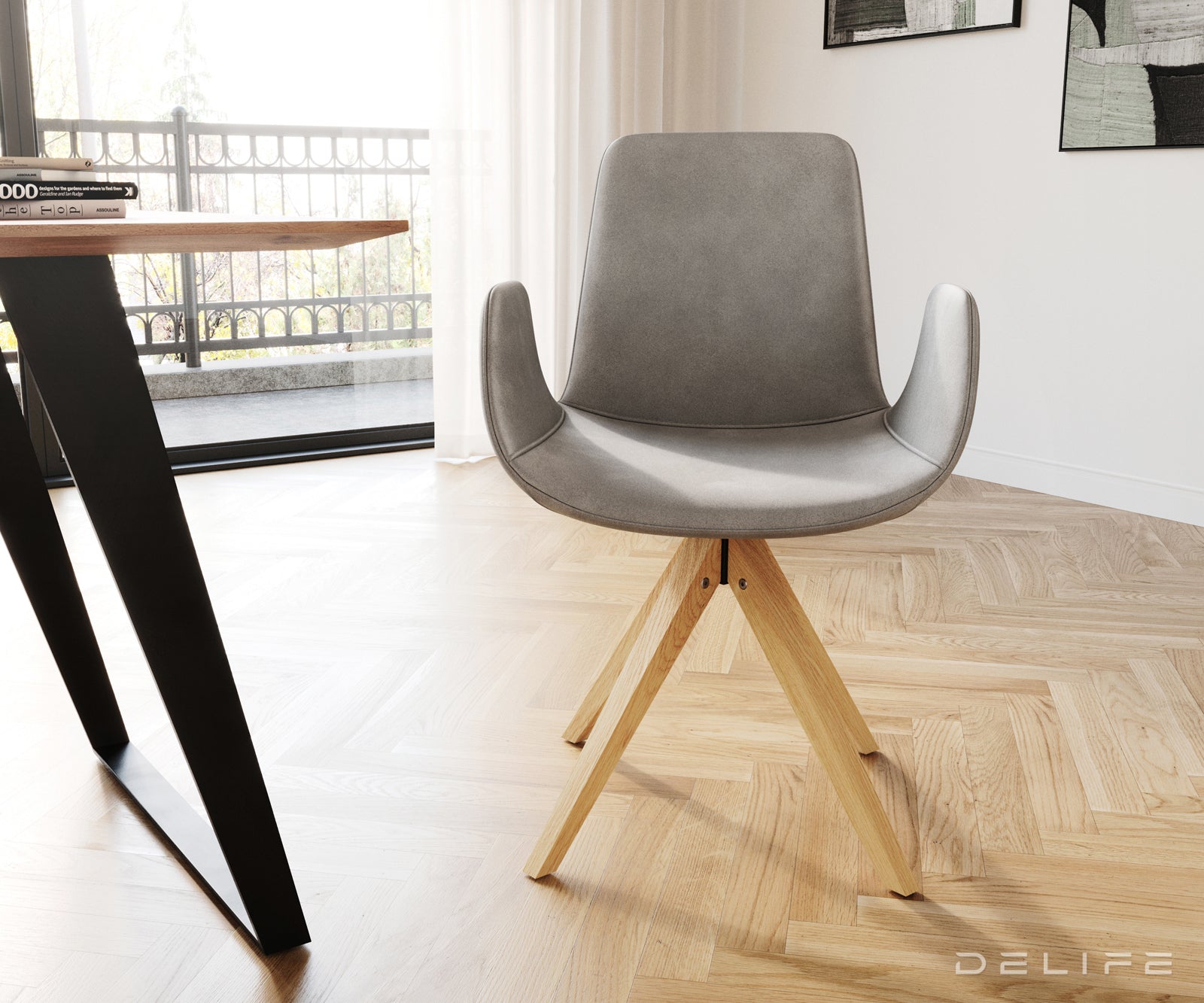 Jedilni stol Ilia, Material: Žamet