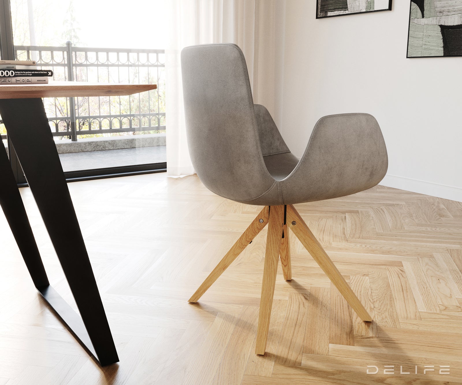 Jedilni stol Ilia, Material: Žamet