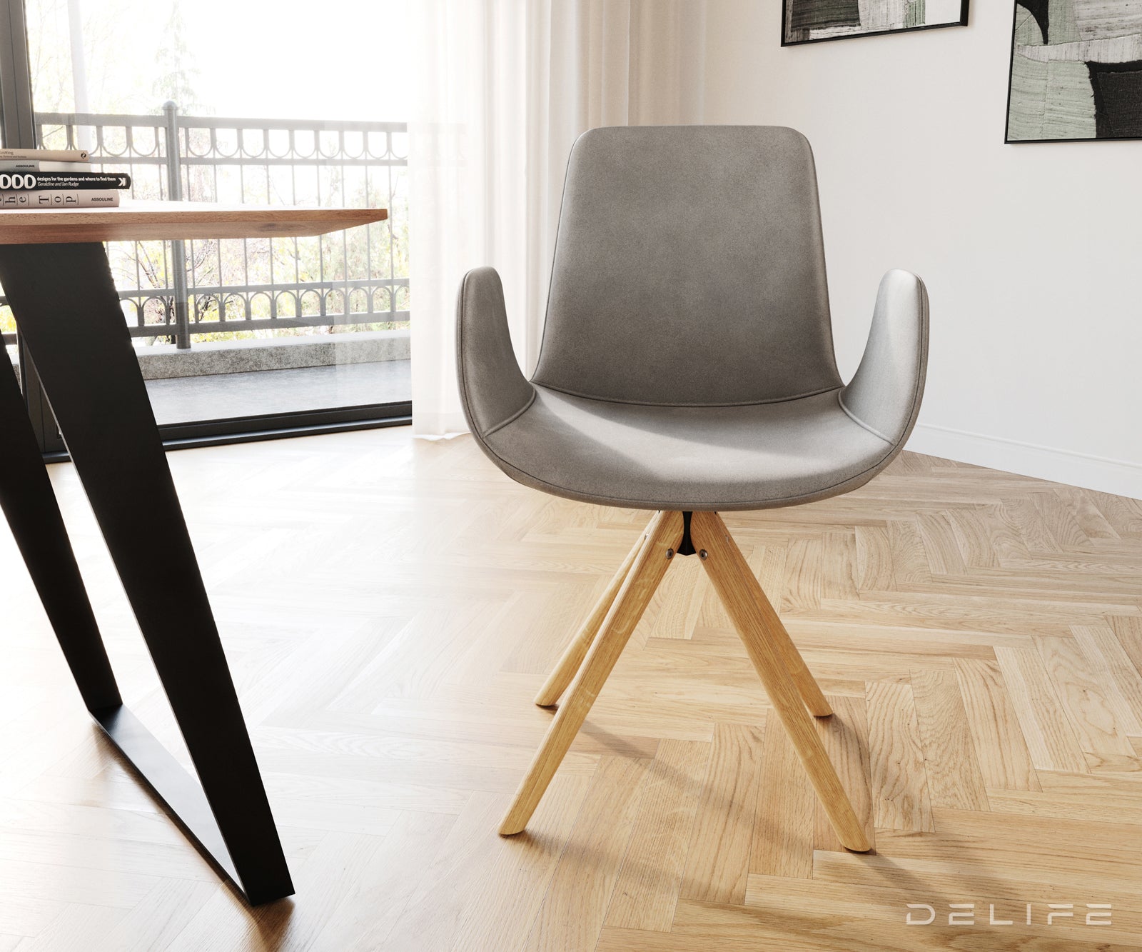 Jedilni stol Ilia, Material: Žamet