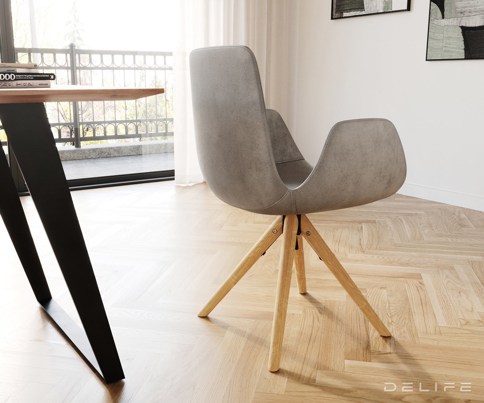 Jedilni stol Ilia, Material: Žamet