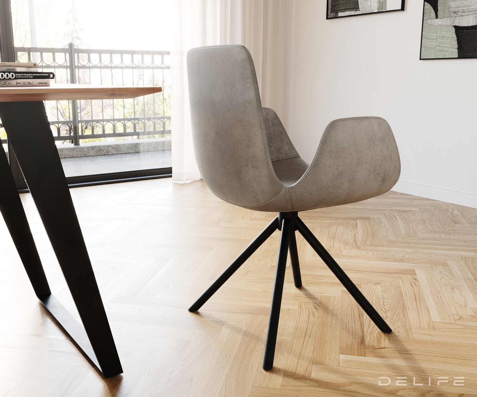 Jedilni stol Ilia, Material: Žamet