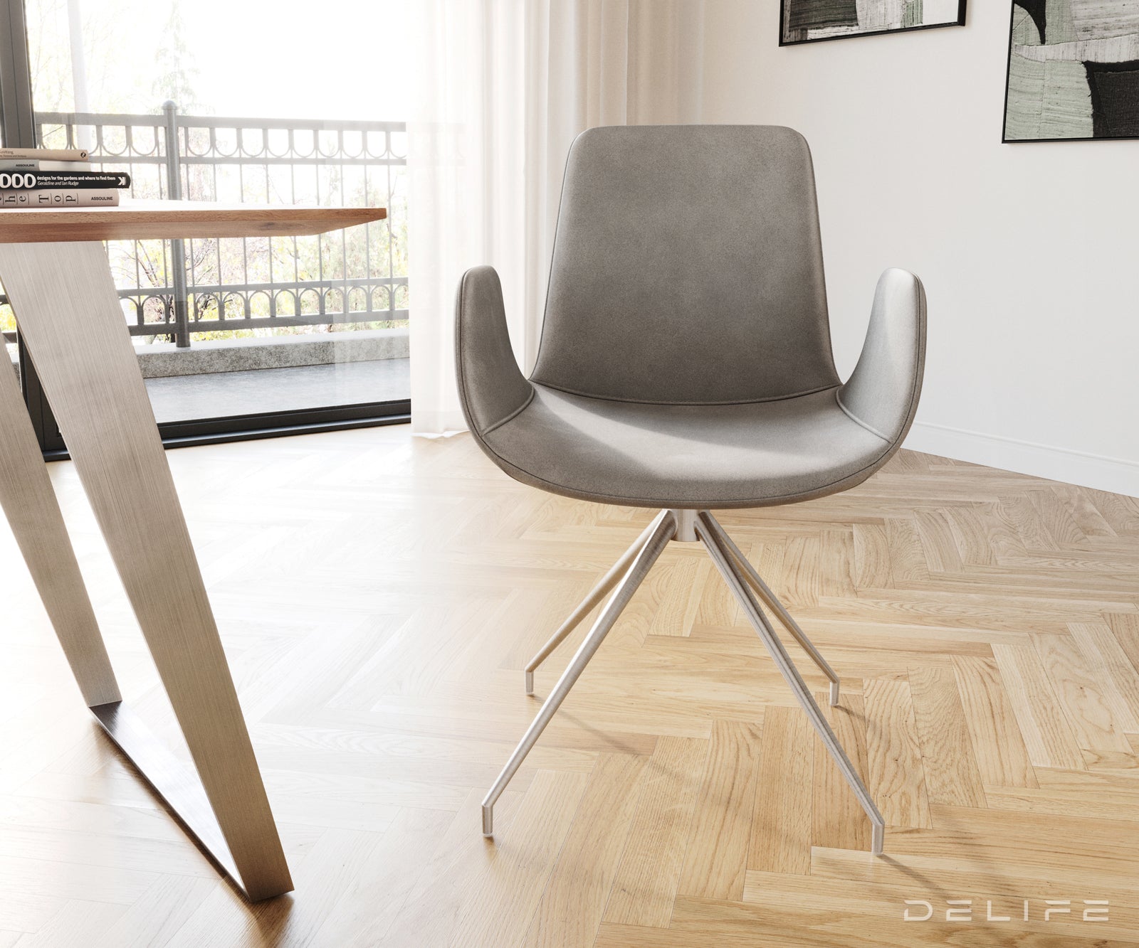 Jedilni stol Ilia, Material: Žamet