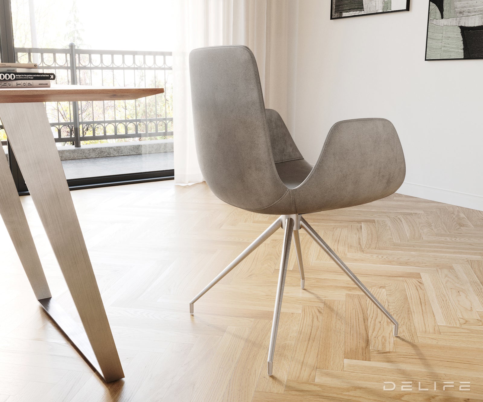 Jedilni stol Ilia, Material: Žamet