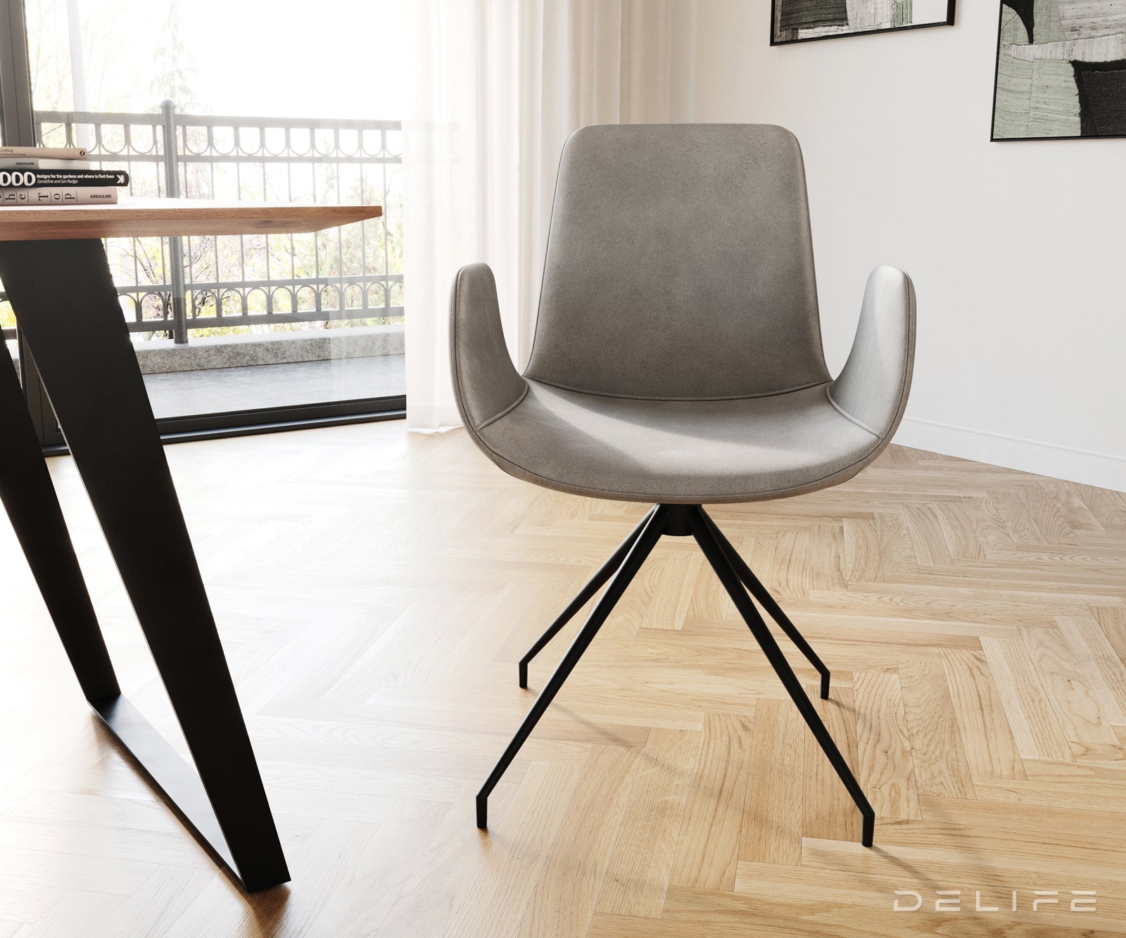 Jedilni stol Ilia, Material: Žamet