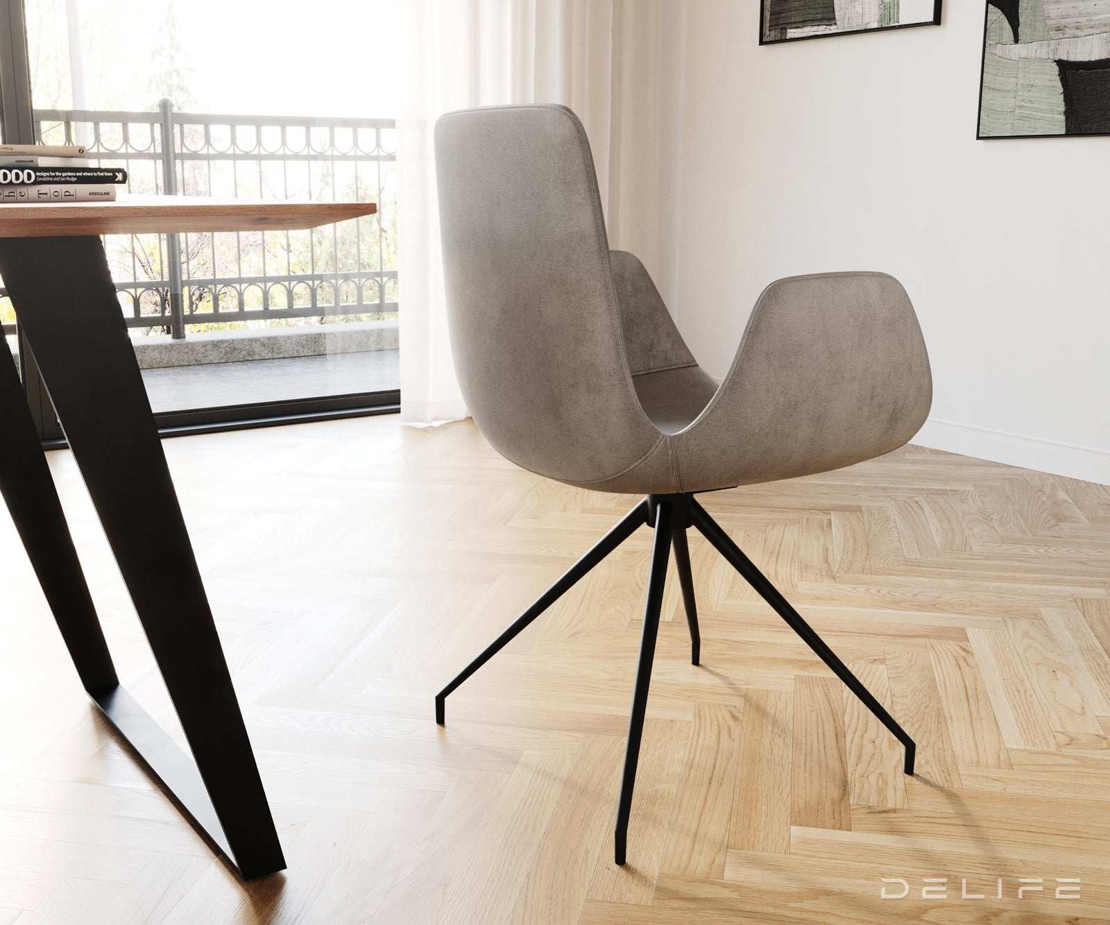 Jedilni stol Ilia, Material: Žamet