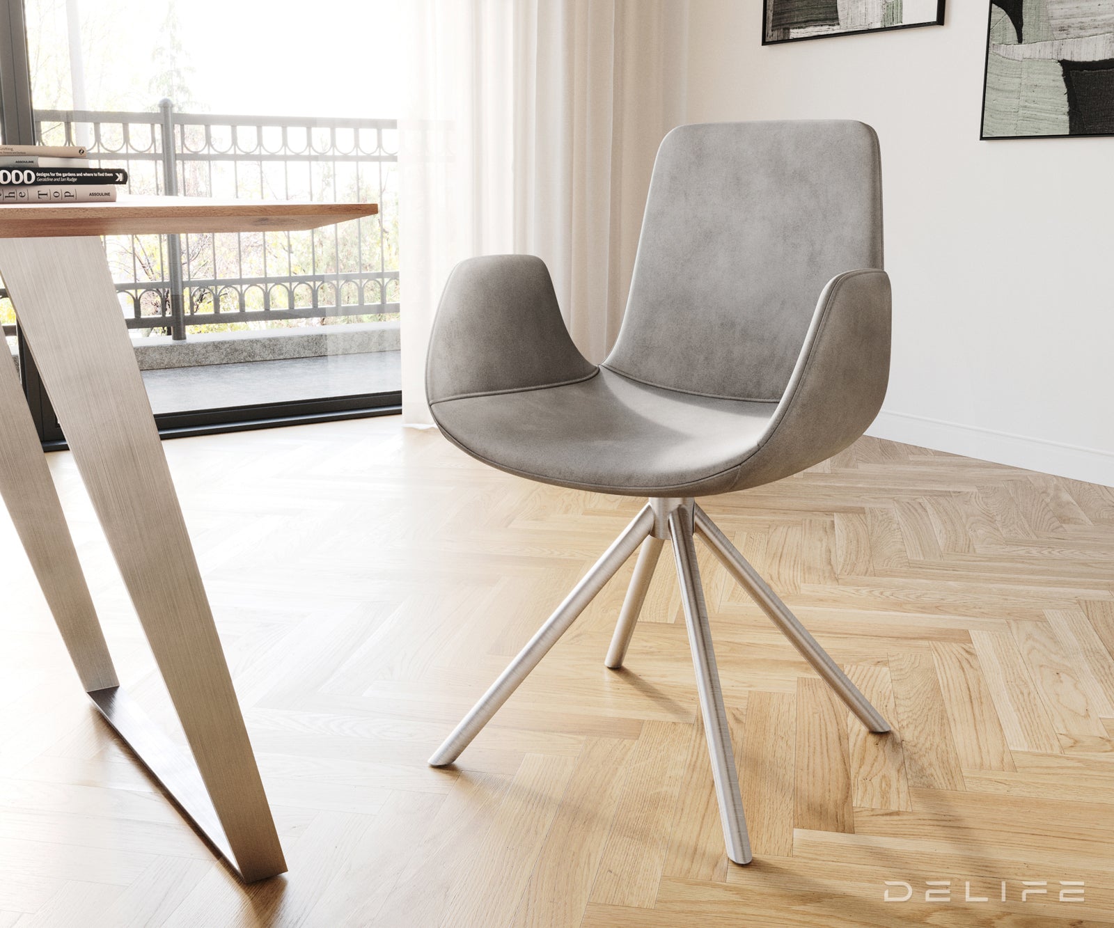 Jedilni stol Ilia, Material: Žamet