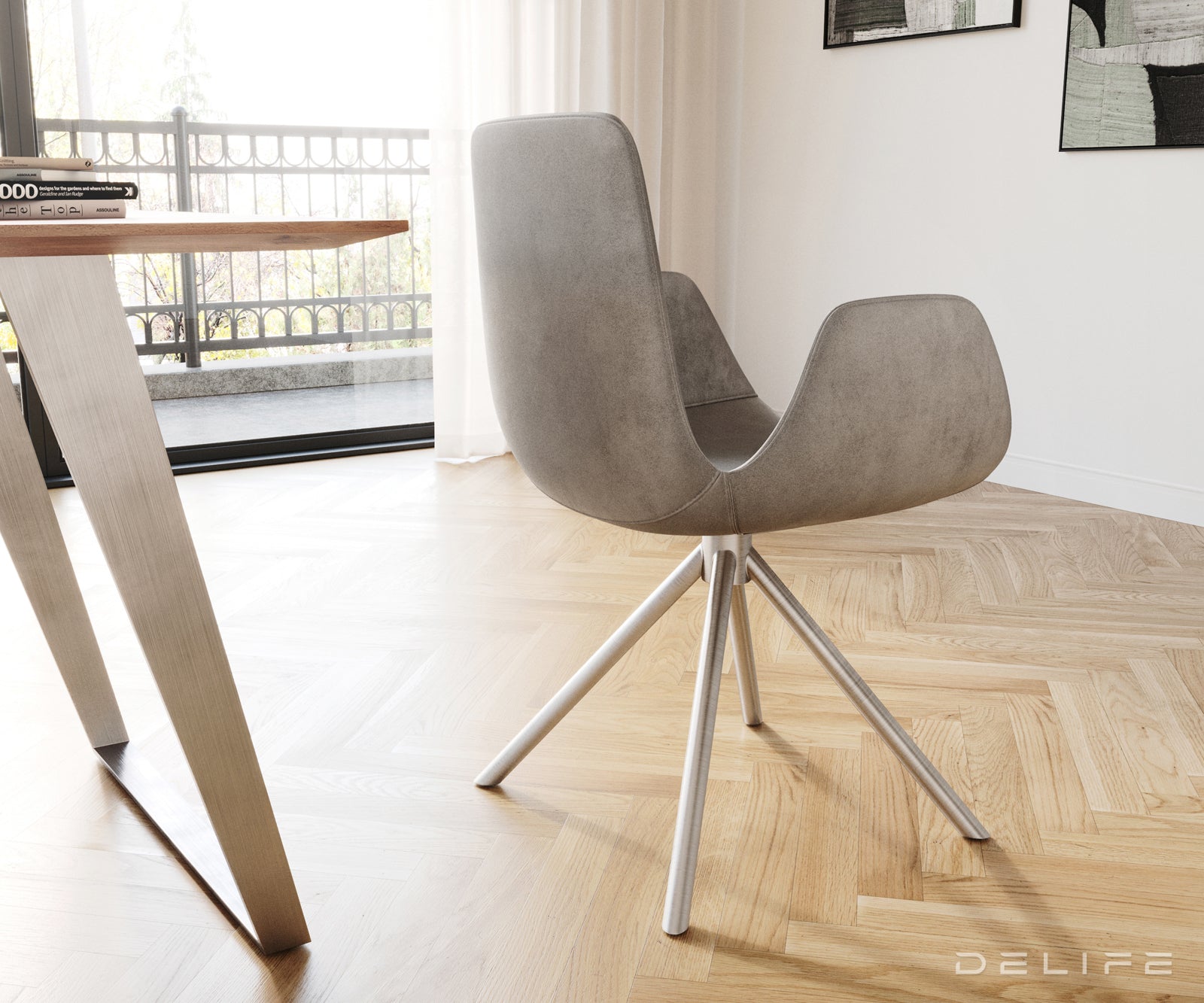 Jedilni stol Ilia, Material: Žamet