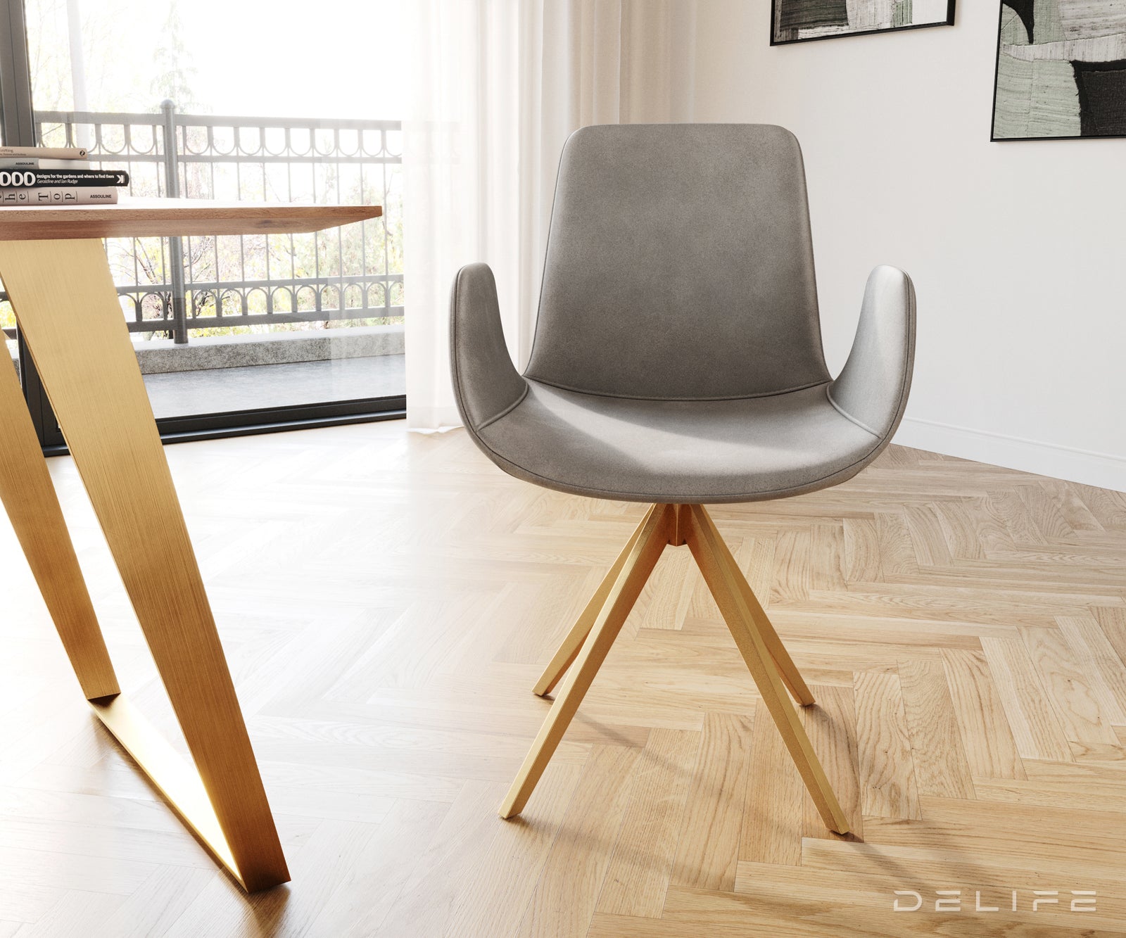 Jedilni stol Ilia, Material: Žamet