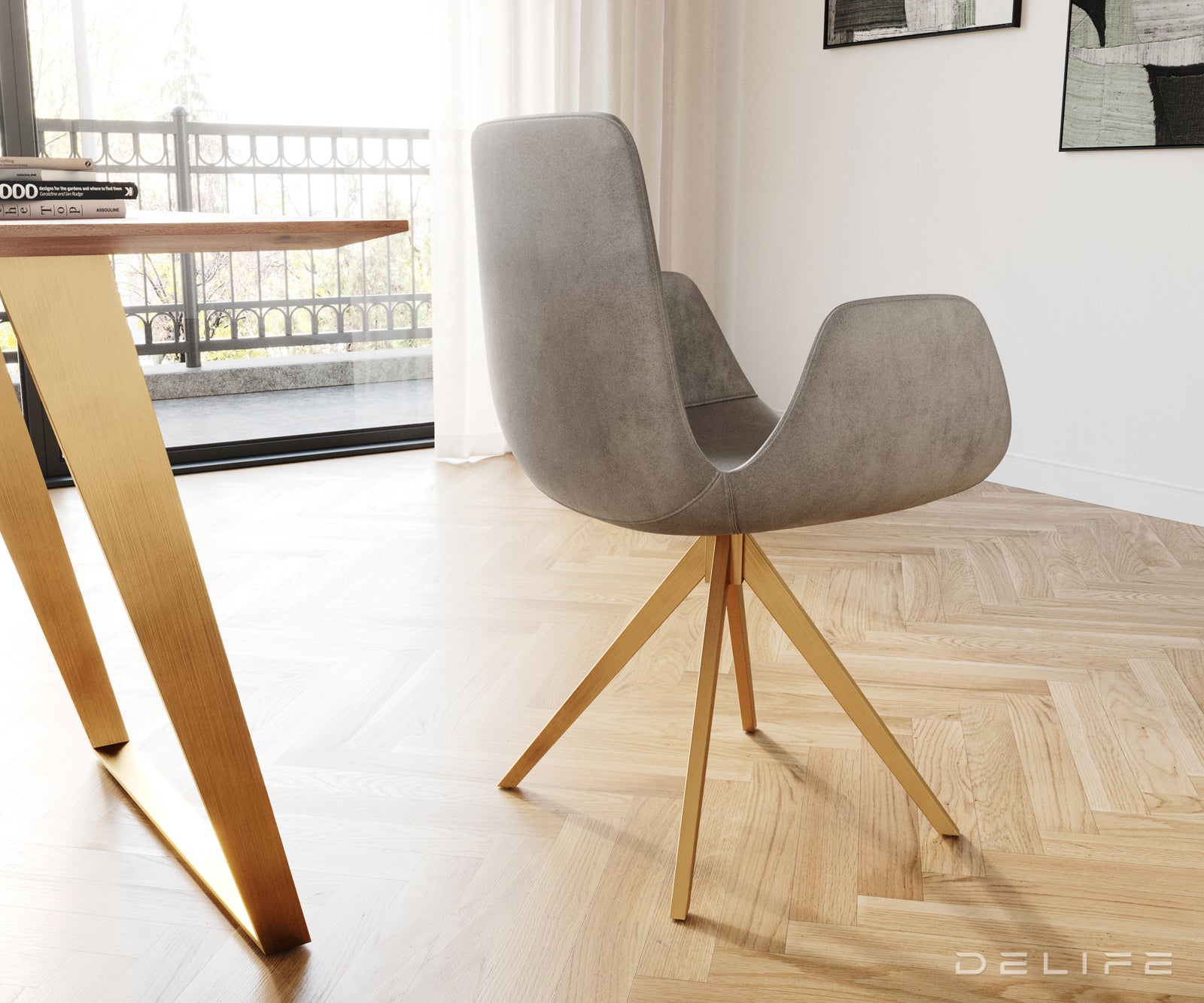 Jedilni stol Ilia, Material: Žamet