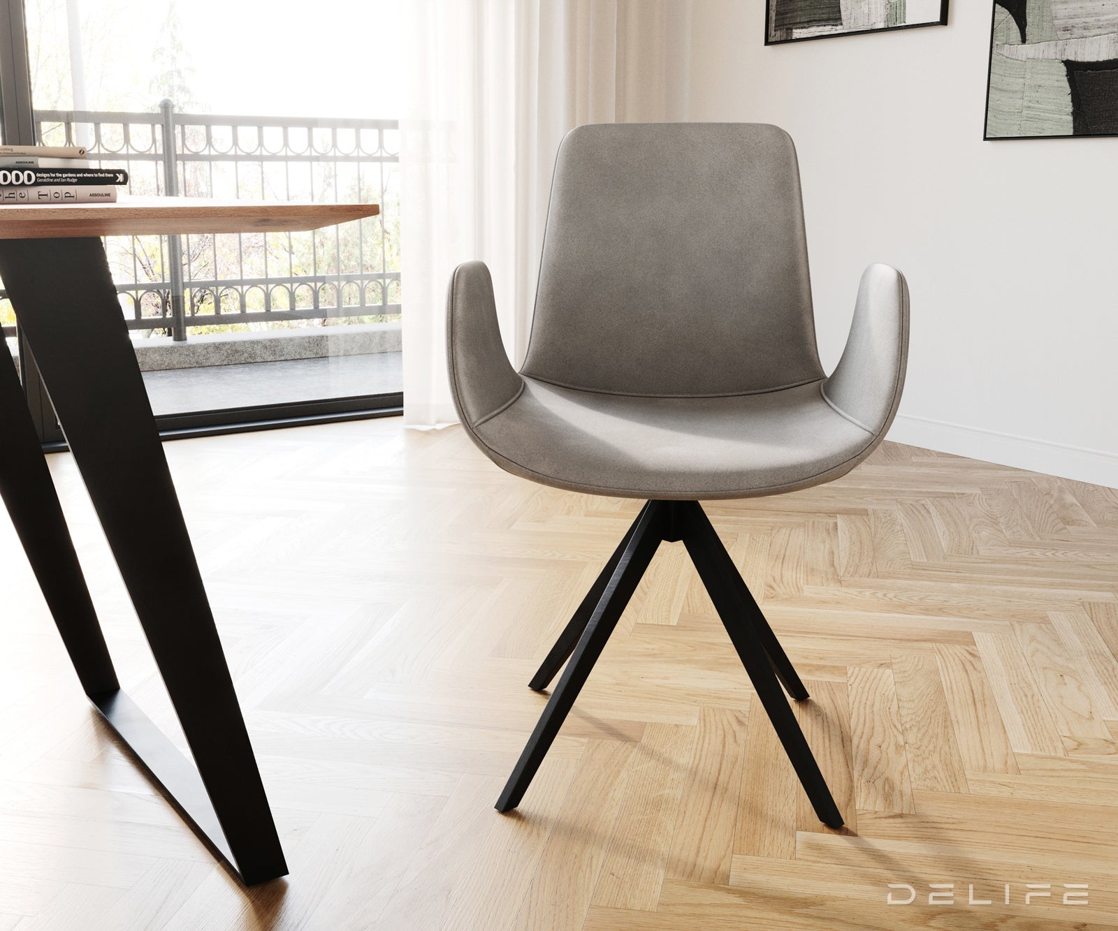 Jedilni stol Ilia, Material: Žamet