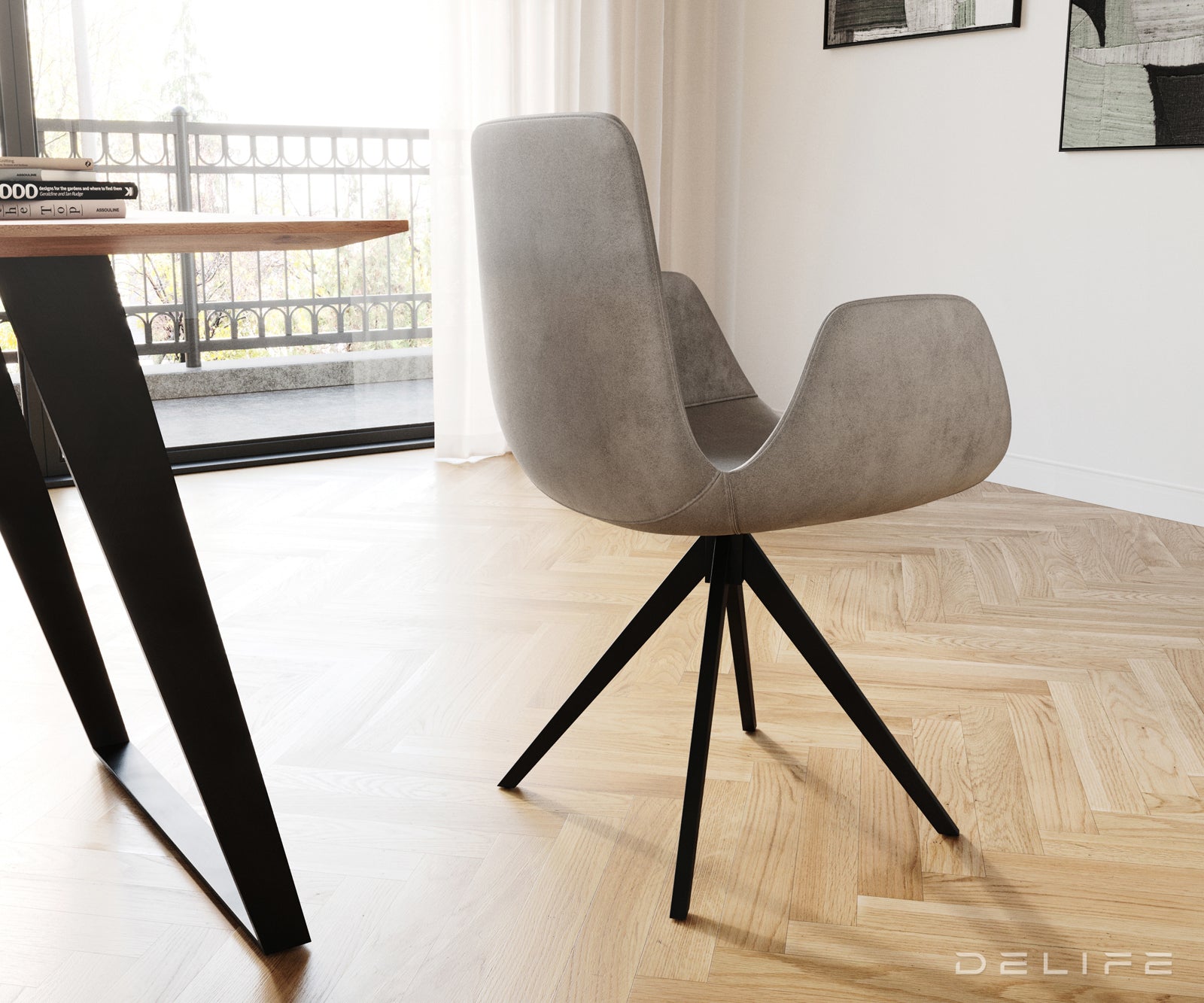 Jedilni stol Ilia, Material: Žamet