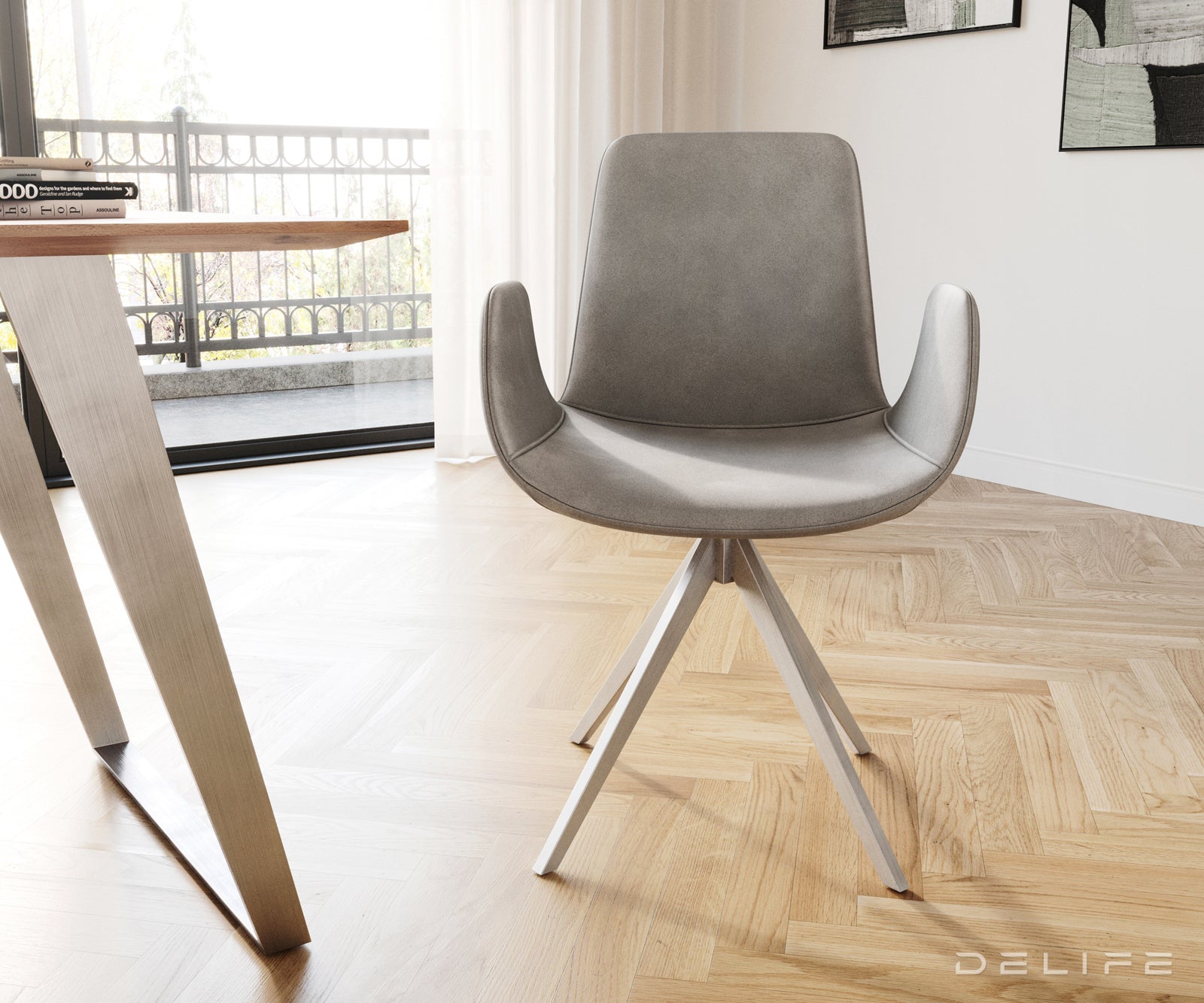 Jedilni stol Ilia, Material: Žamet