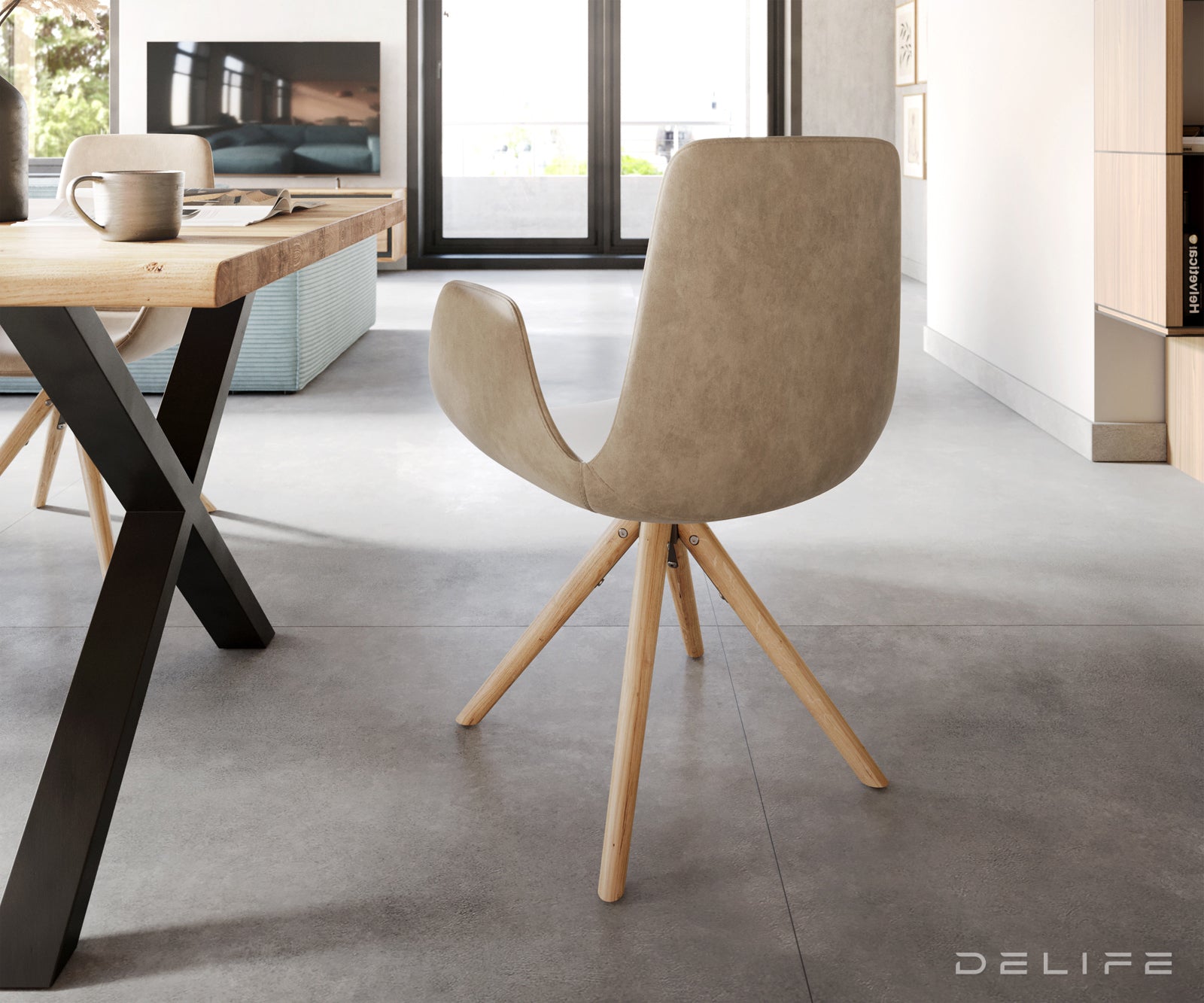 Jedilni stol Ilia, Material: Mikrofibra