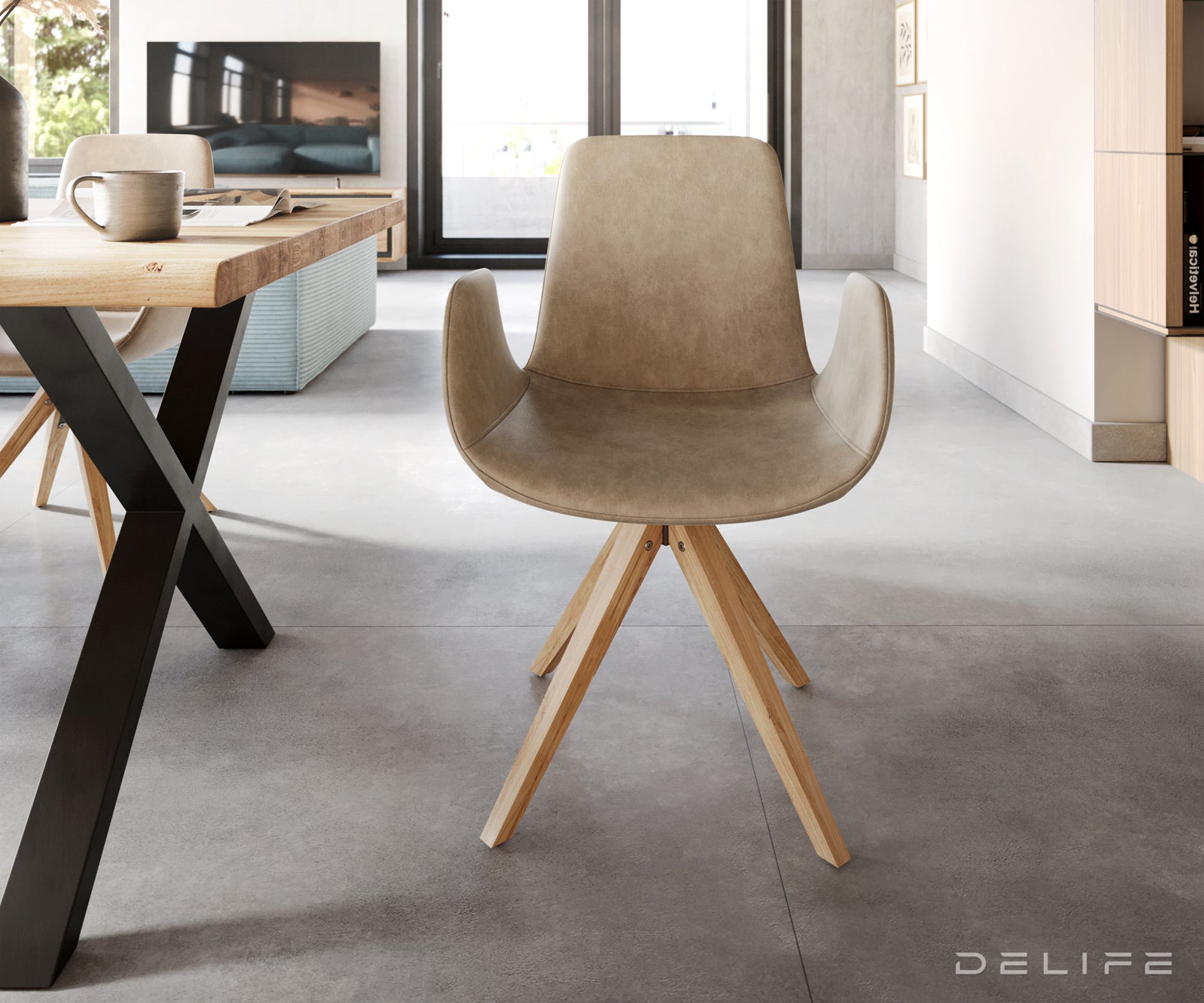 Jedilni stol Ilia, Material: Mikrofibra