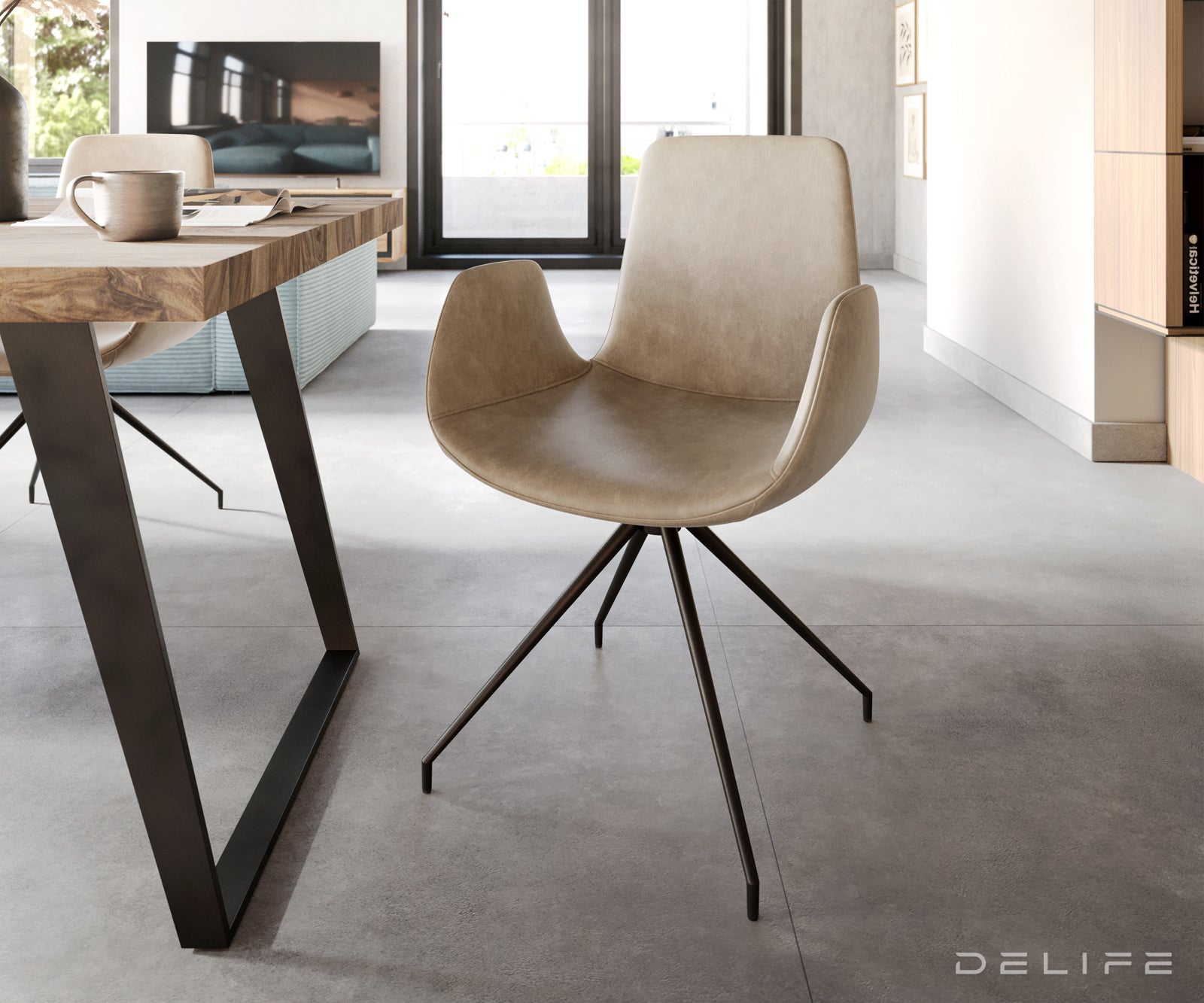 Jedilni stol Ilia, Material: Mikrofibra