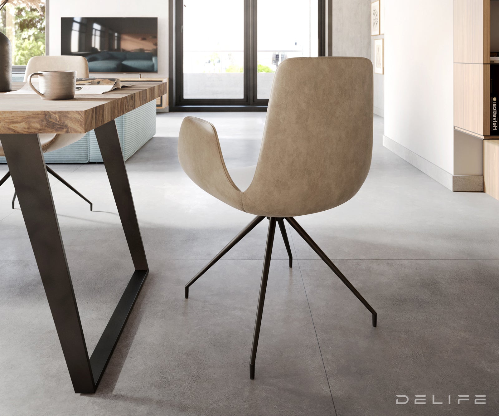 Jedilni stol Ilia, Material: Mikrofibra