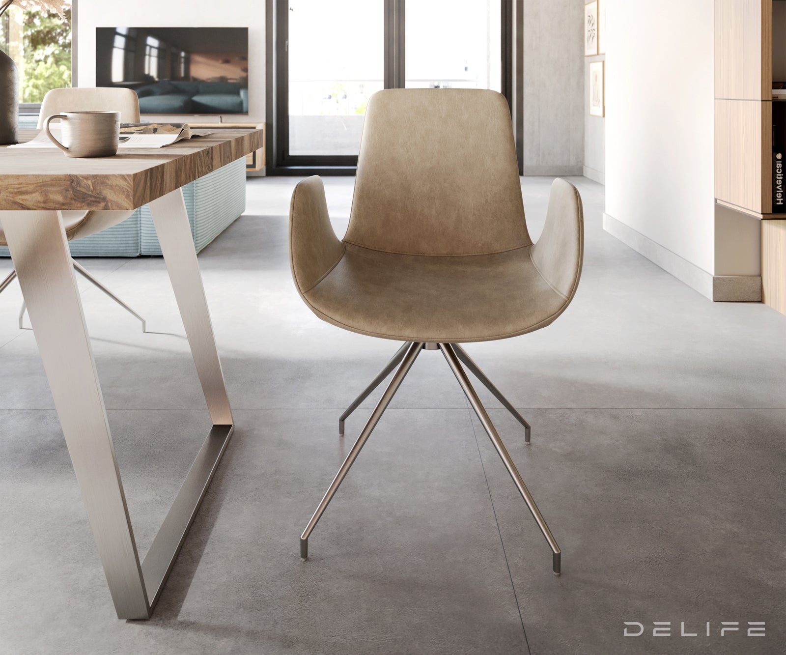 Jedilni stol Ilia, Material: Mikrofibra