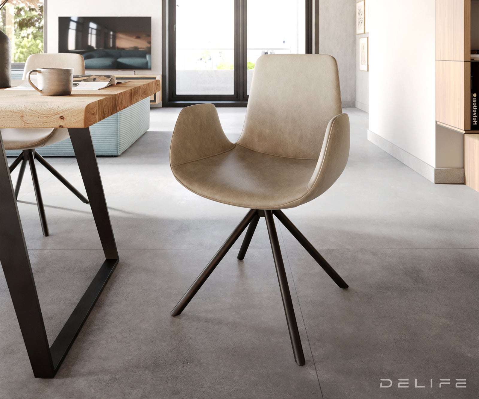 Jedilni stol Ilia, Material: Mikrofibra