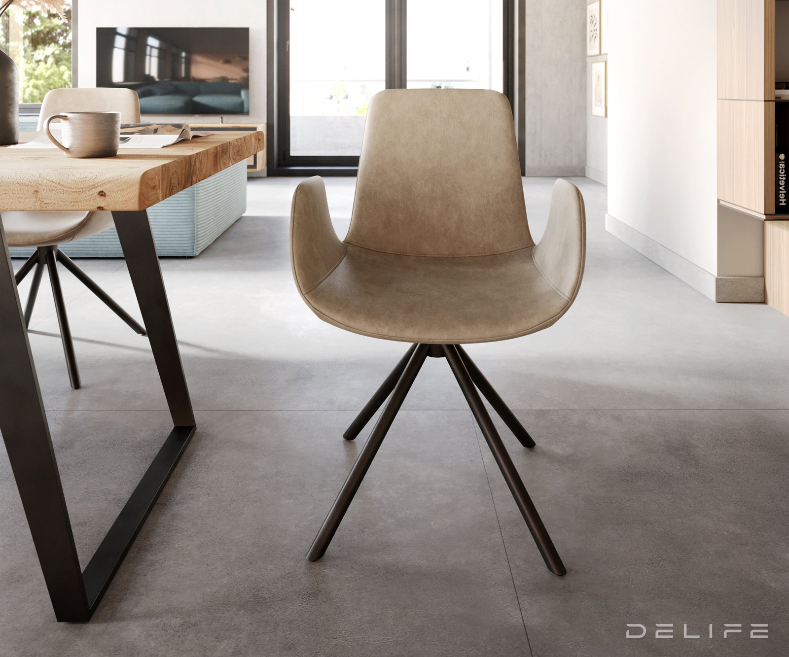 Jedilni stol Ilia, Material: Mikrofibra