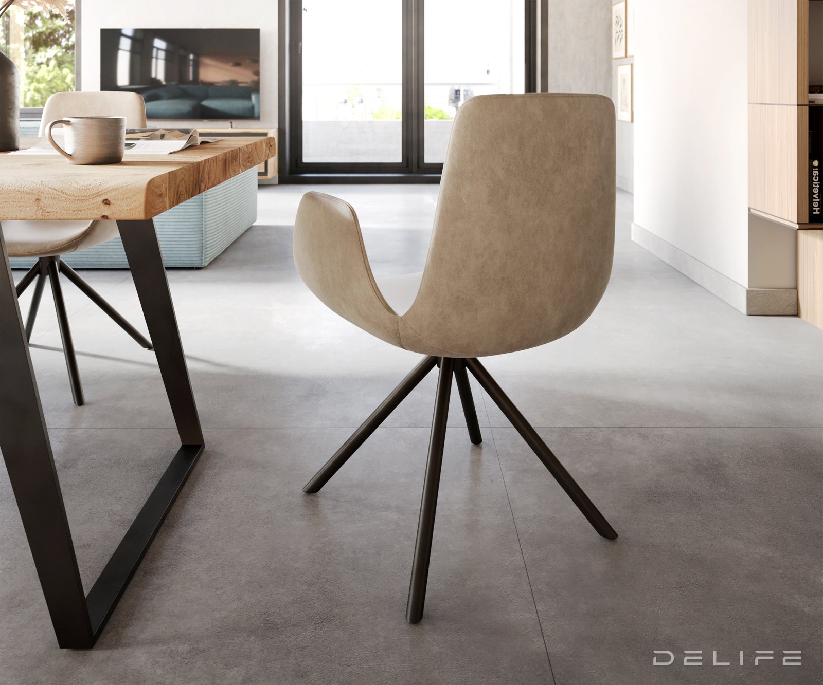 Jedilni stol Ilia, Material: Mikrofibra