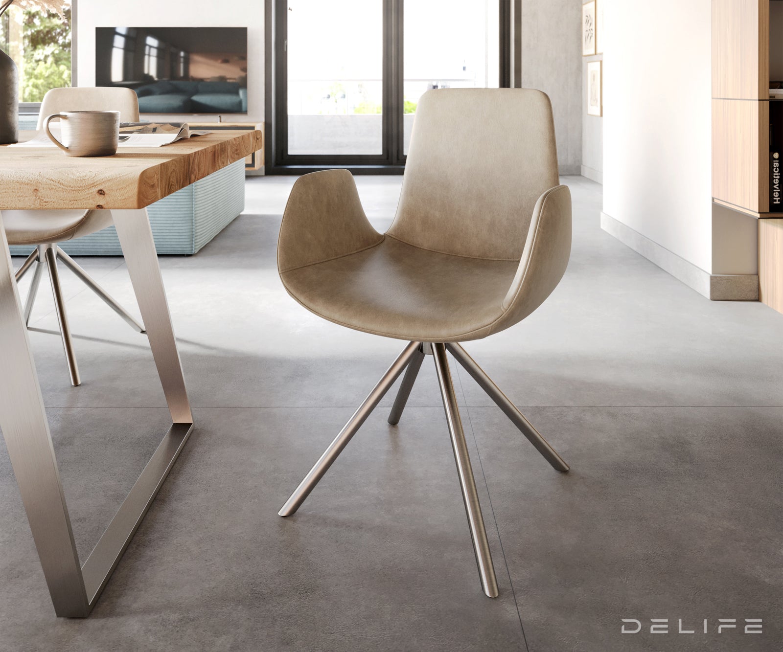 Jedilni stol Ilia, Material: Mikrofibra