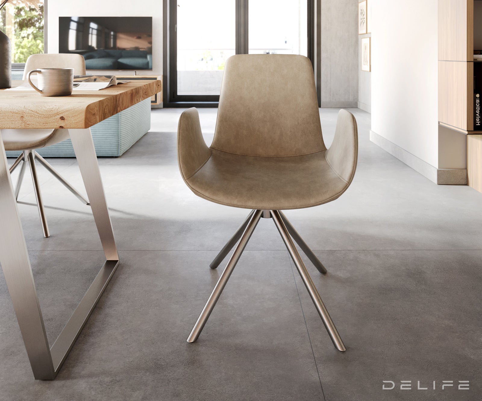 Jedilni stol Ilia, Material: Mikrofibra