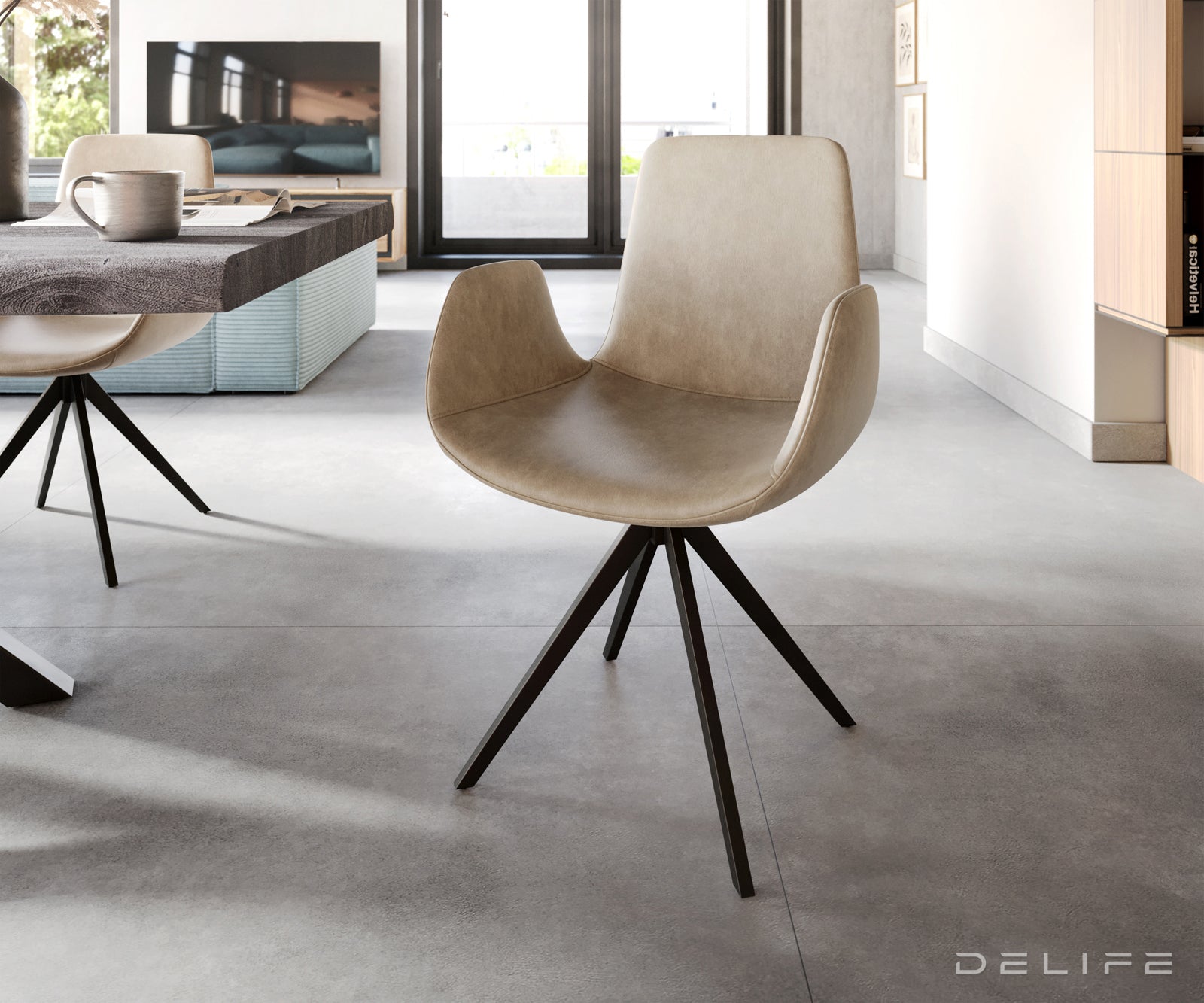 Jedilni stol Ilia, Material: Mikrofibra