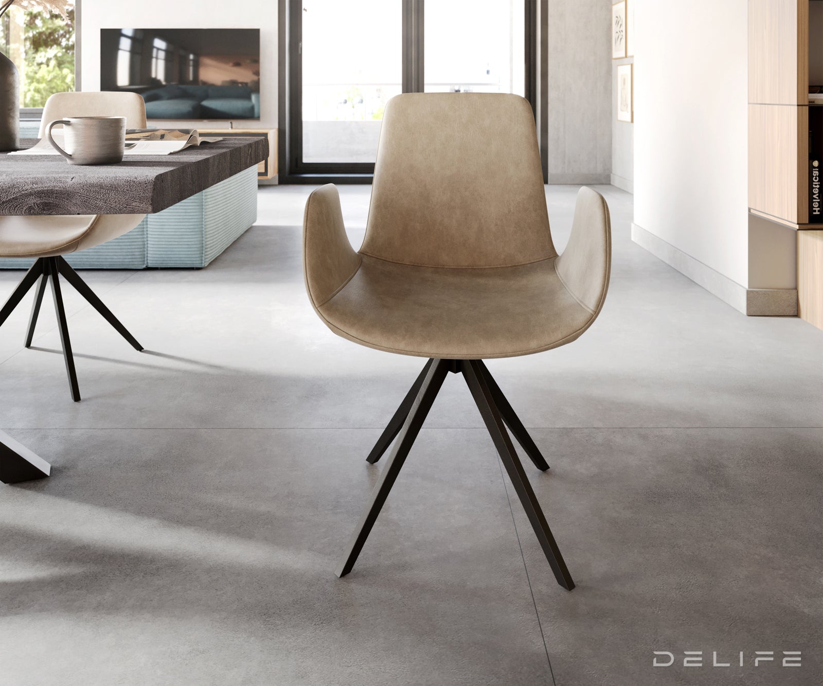 Jedilni stol Ilia, Material: Mikrofibra