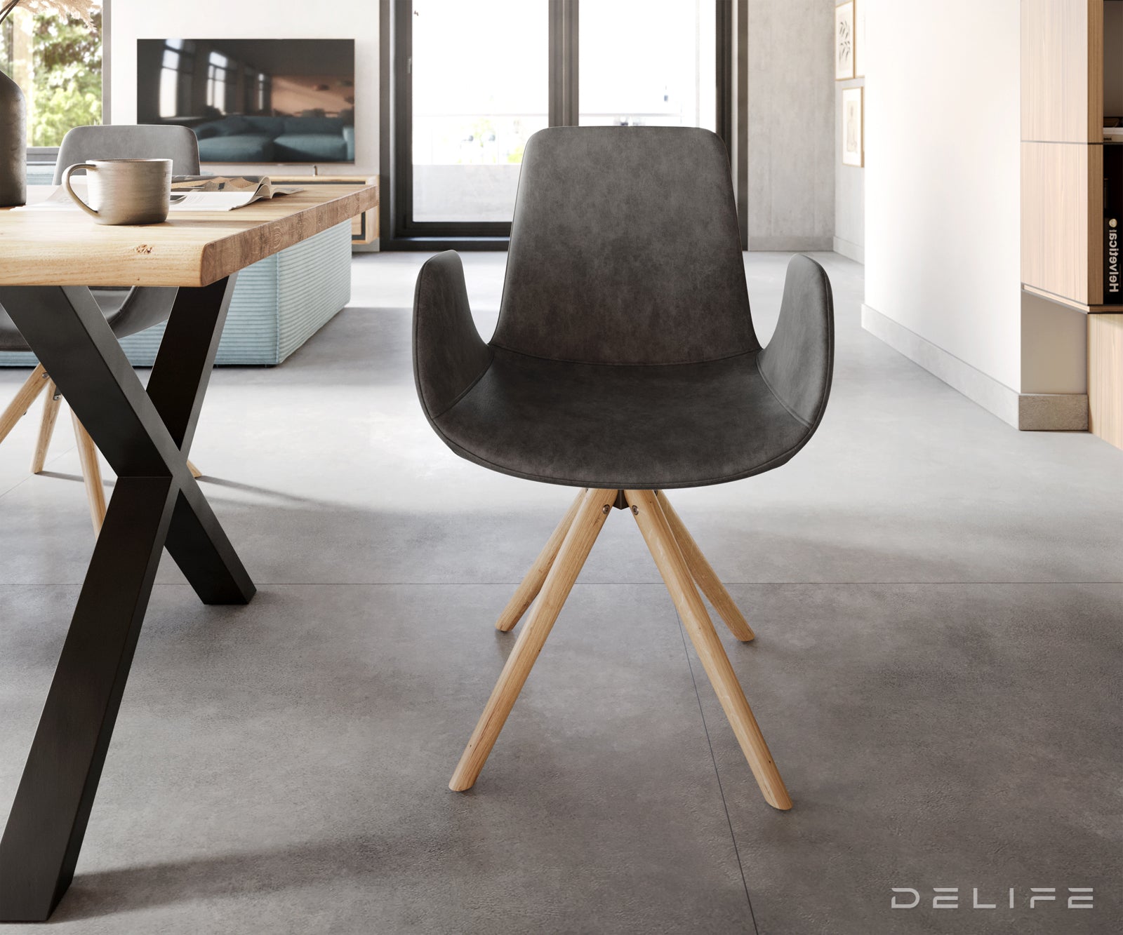 Jedilni stol Ilia, Material: Mikrofibra