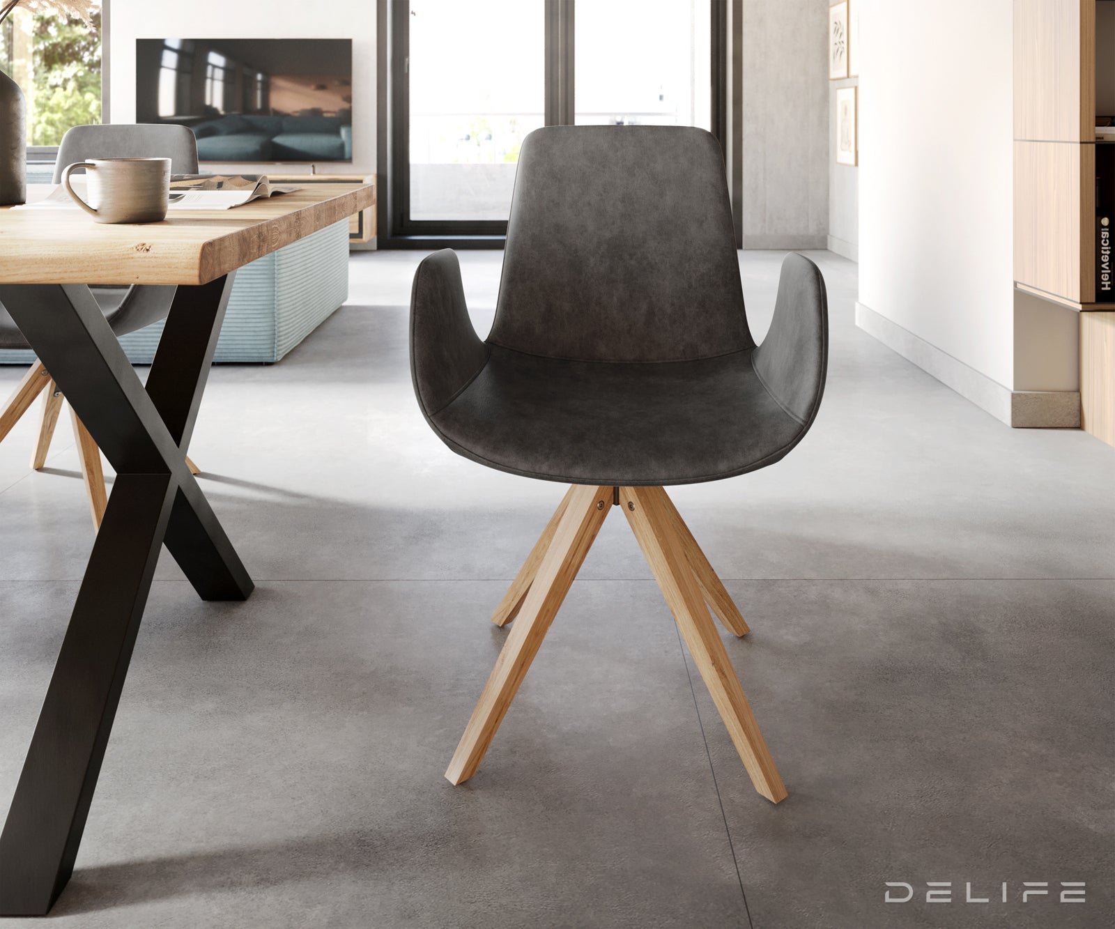 Jedilni stol Ilia, Material: Mikrofibra