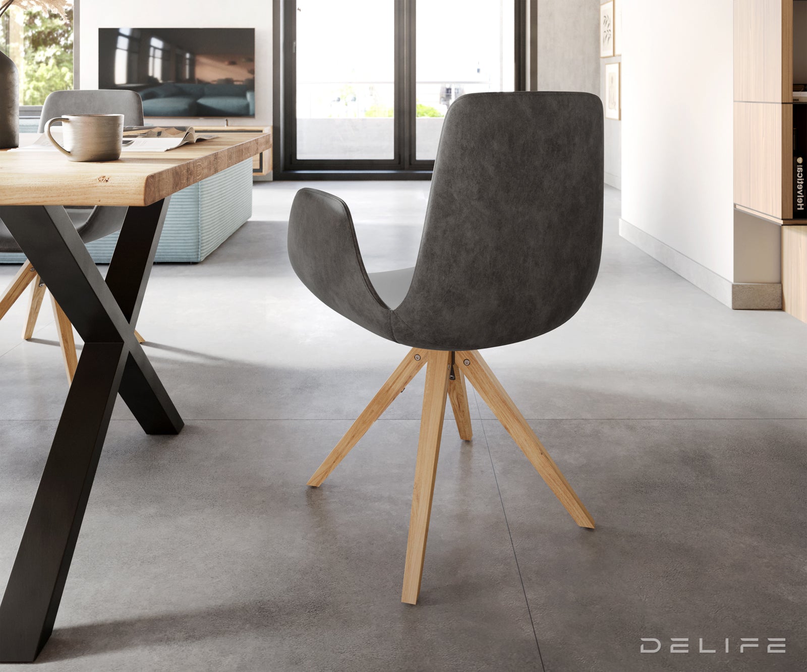 Jedilni stol Ilia, Material: Mikrofibra