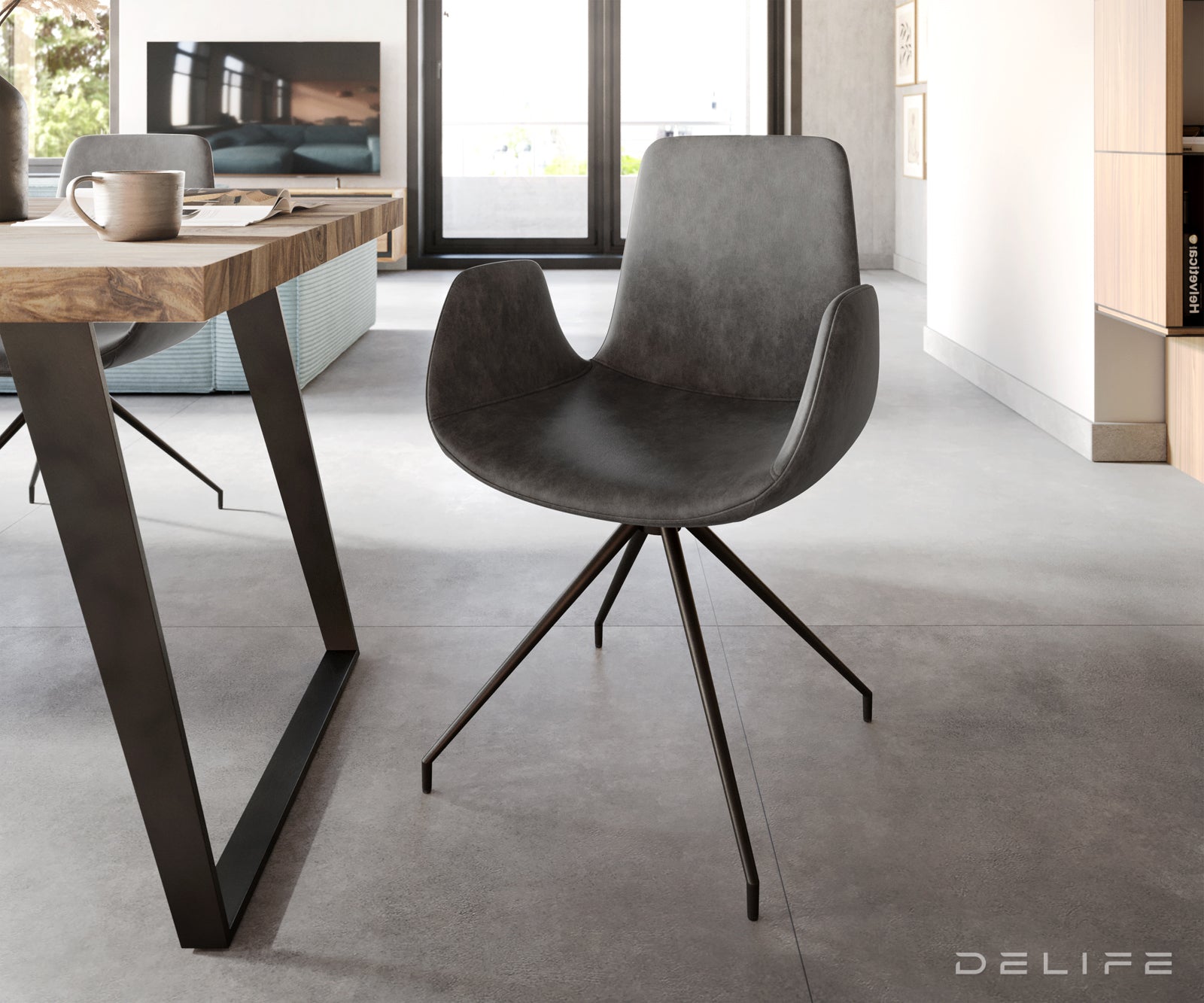 Jedilni stol Ilia, Material: Mikrofibra