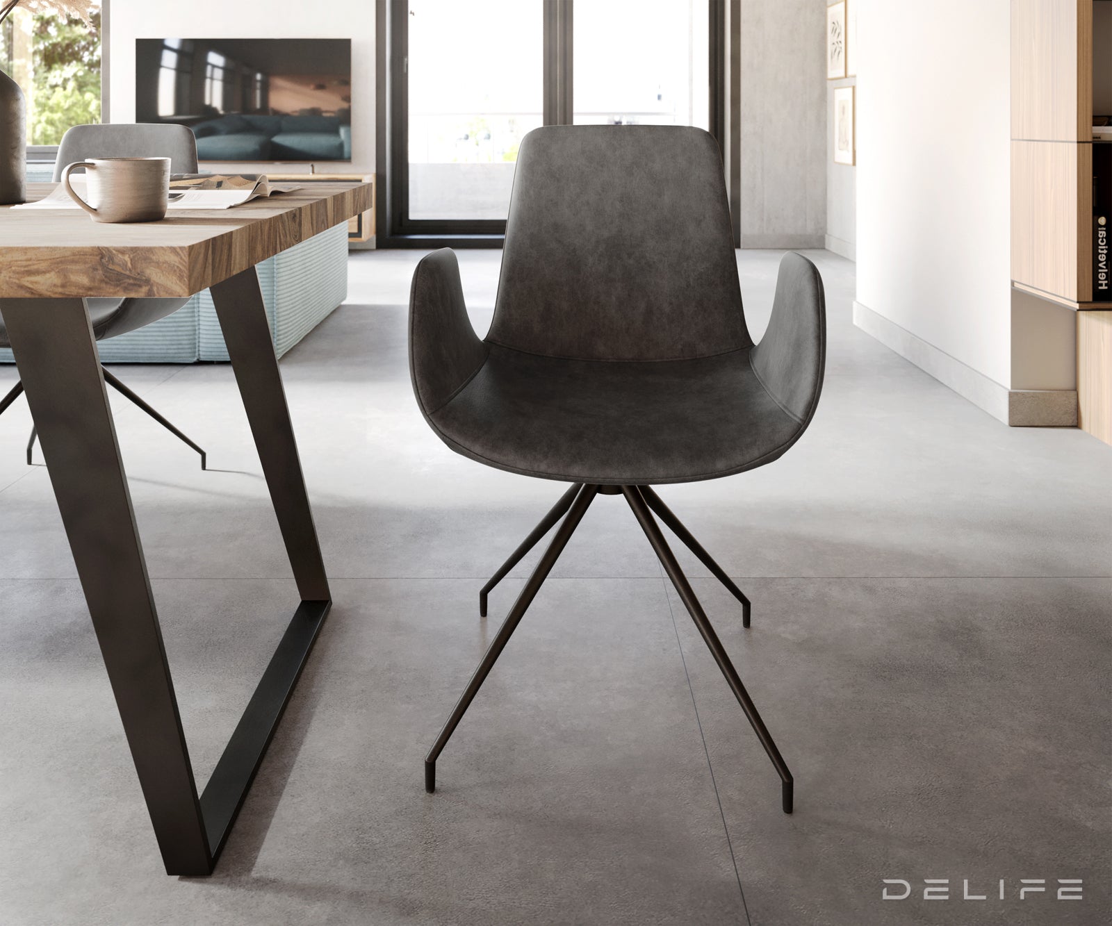 Jedilni stol Ilia, Material: Mikrofibra