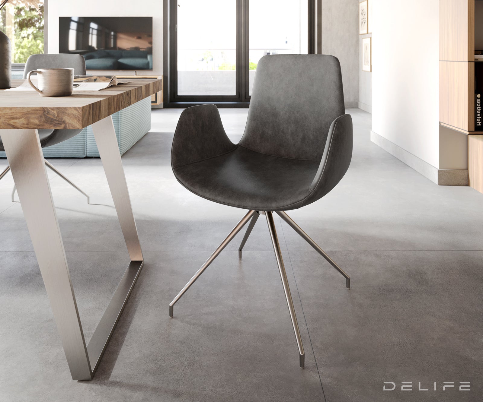 Jedilni stol Ilia, Material: Mikrofibra