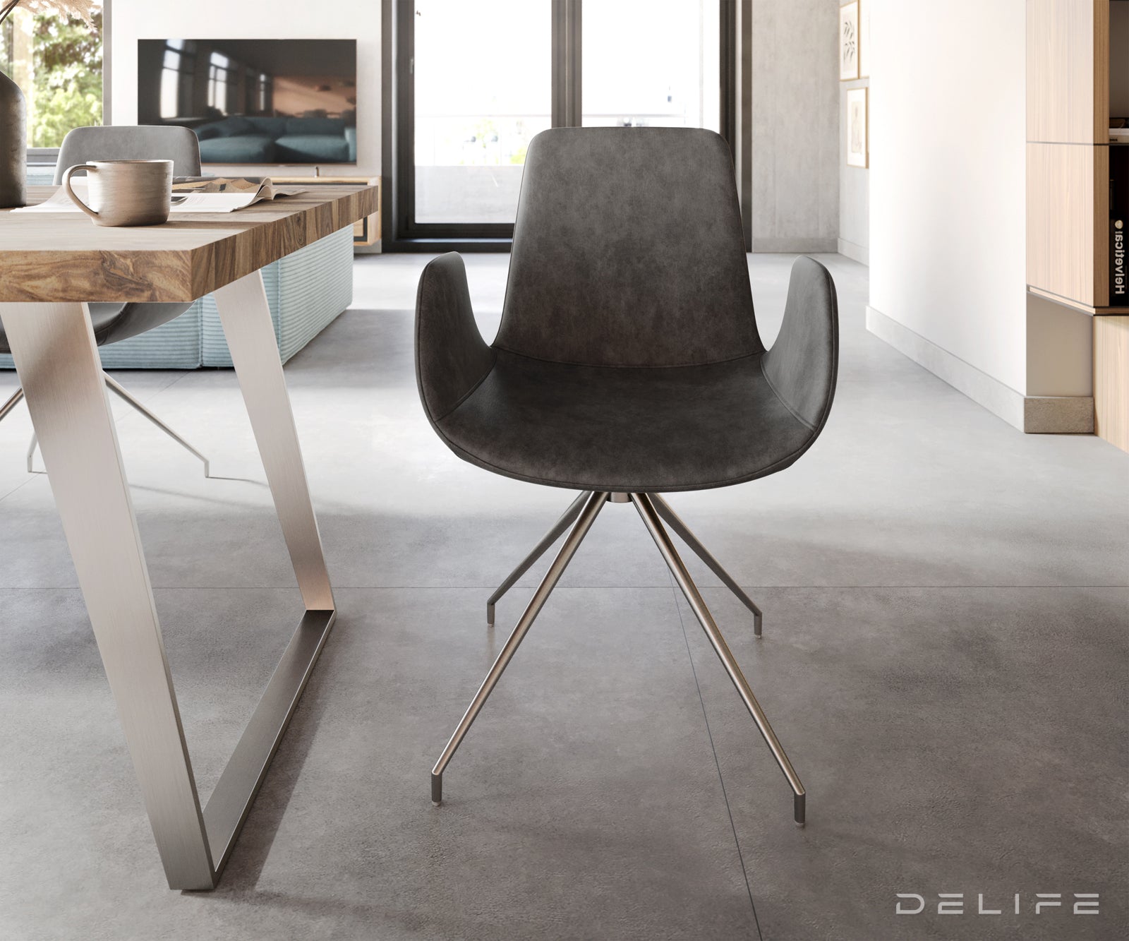 Jedilni stol Ilia, Material: Mikrofibra