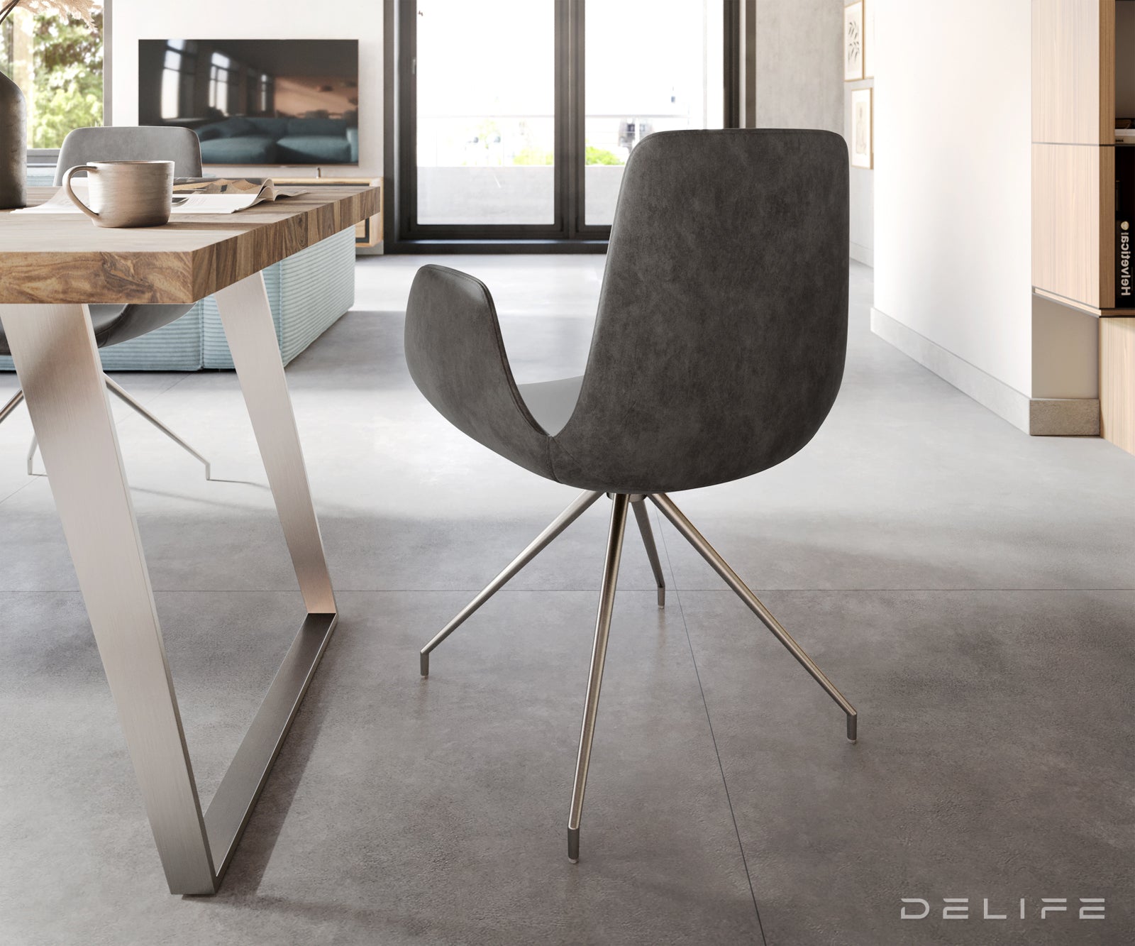 Jedilni stol Ilia, Material: Mikrofibra