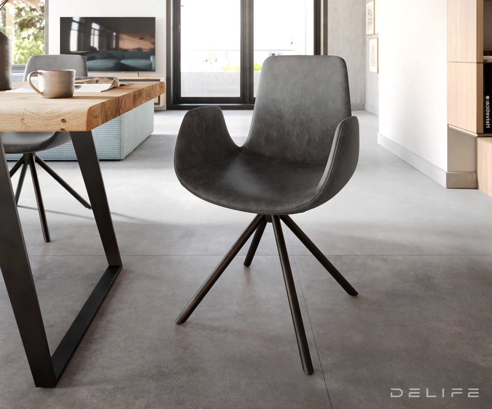 Jedilni stol Ilia, Material: Mikrofibra