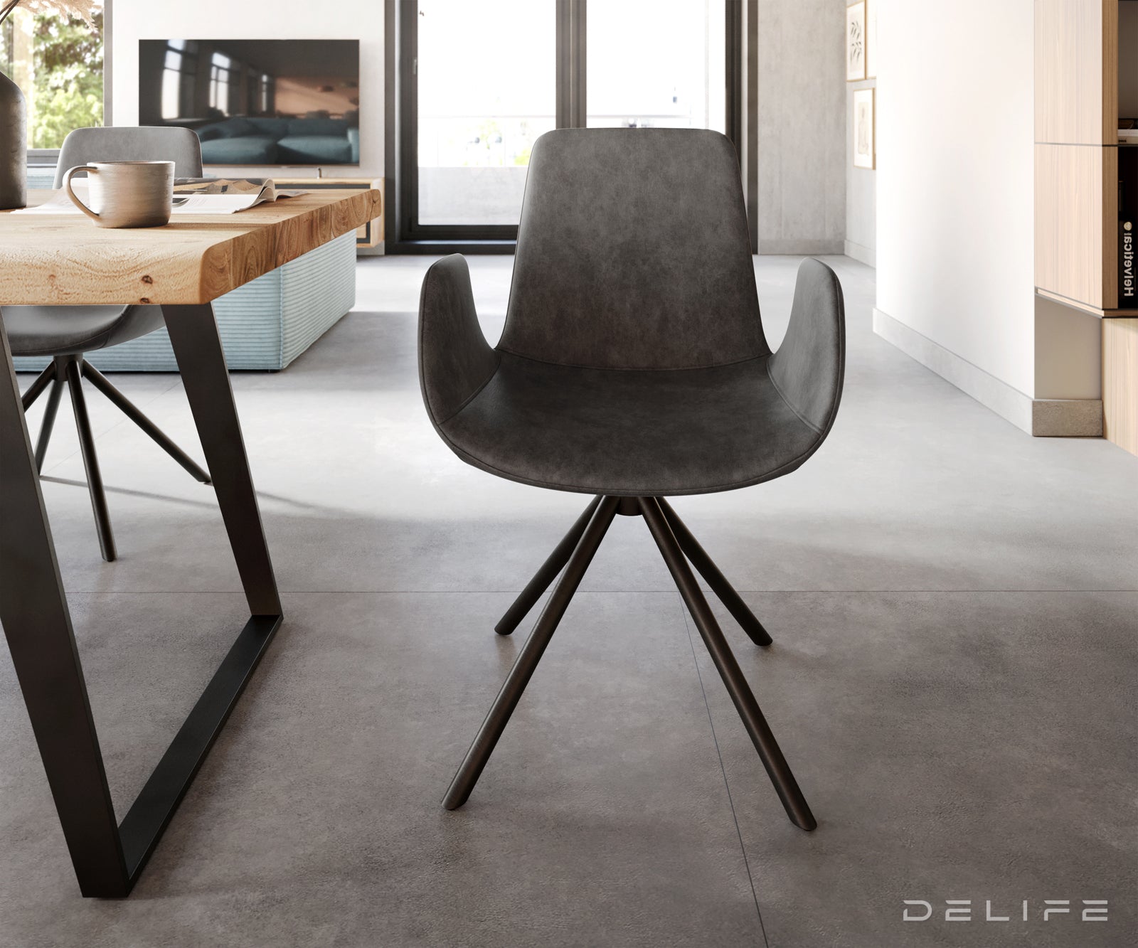 Jedilni stol Ilia, Material: Mikrofibra