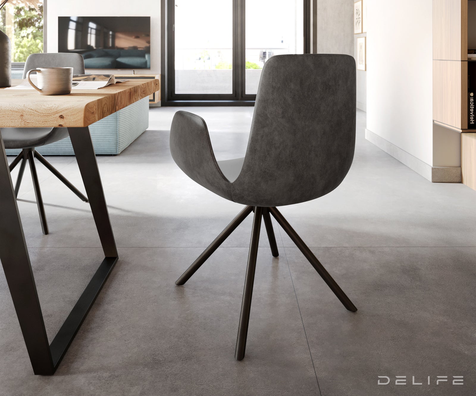 Jedilni stol Ilia, Material: Mikrofibra