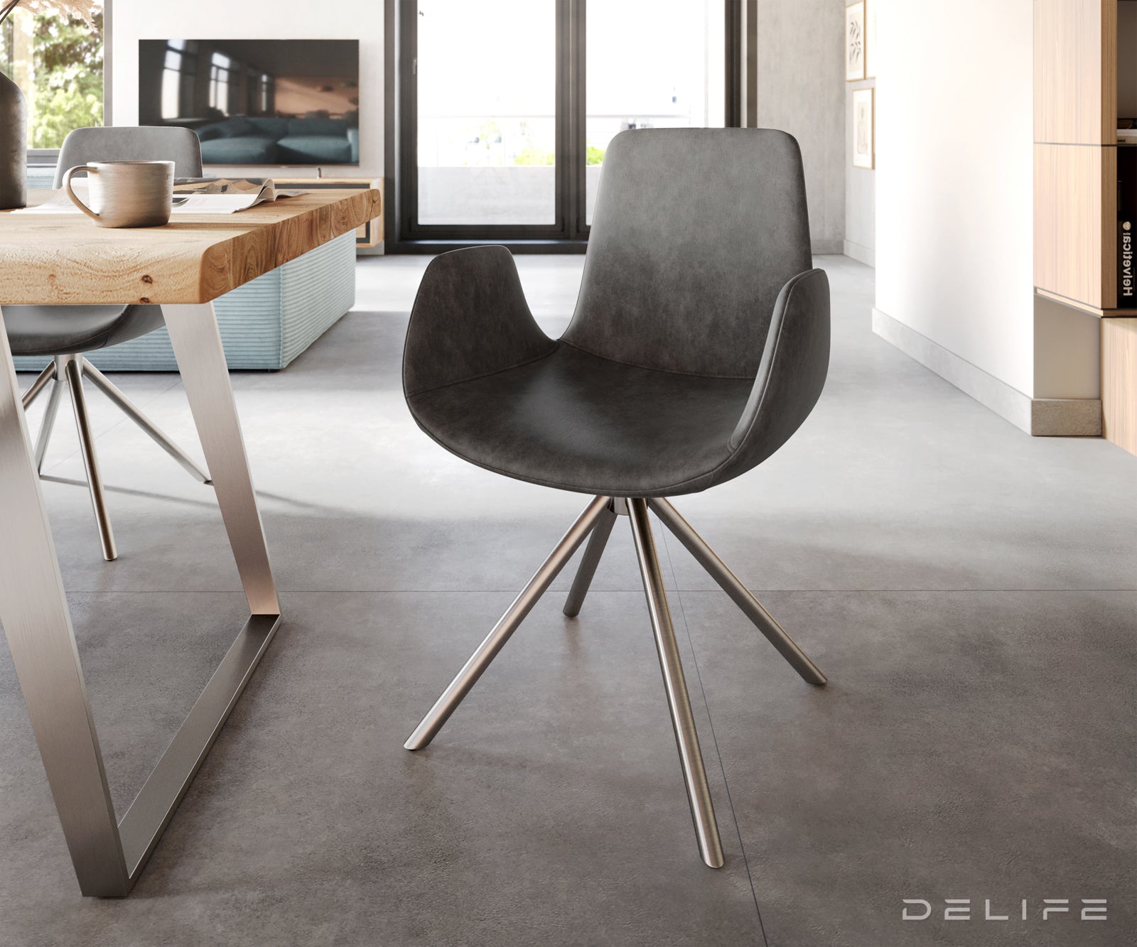 Jedilni stol Ilia, Material: Mikrofibra