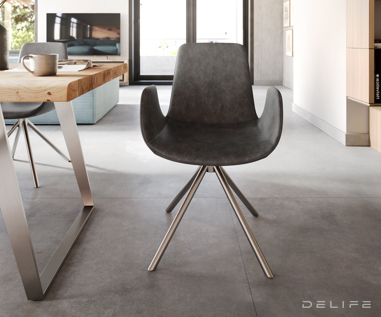 Jedilni stol Ilia, Material: Mikrofibra