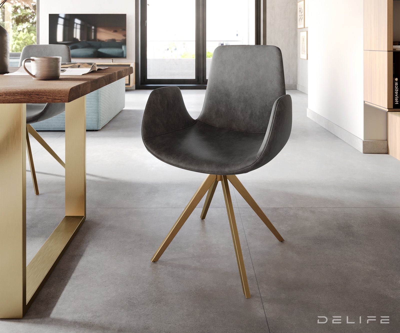 Jedilni stol Ilia, Material: Mikrofibra