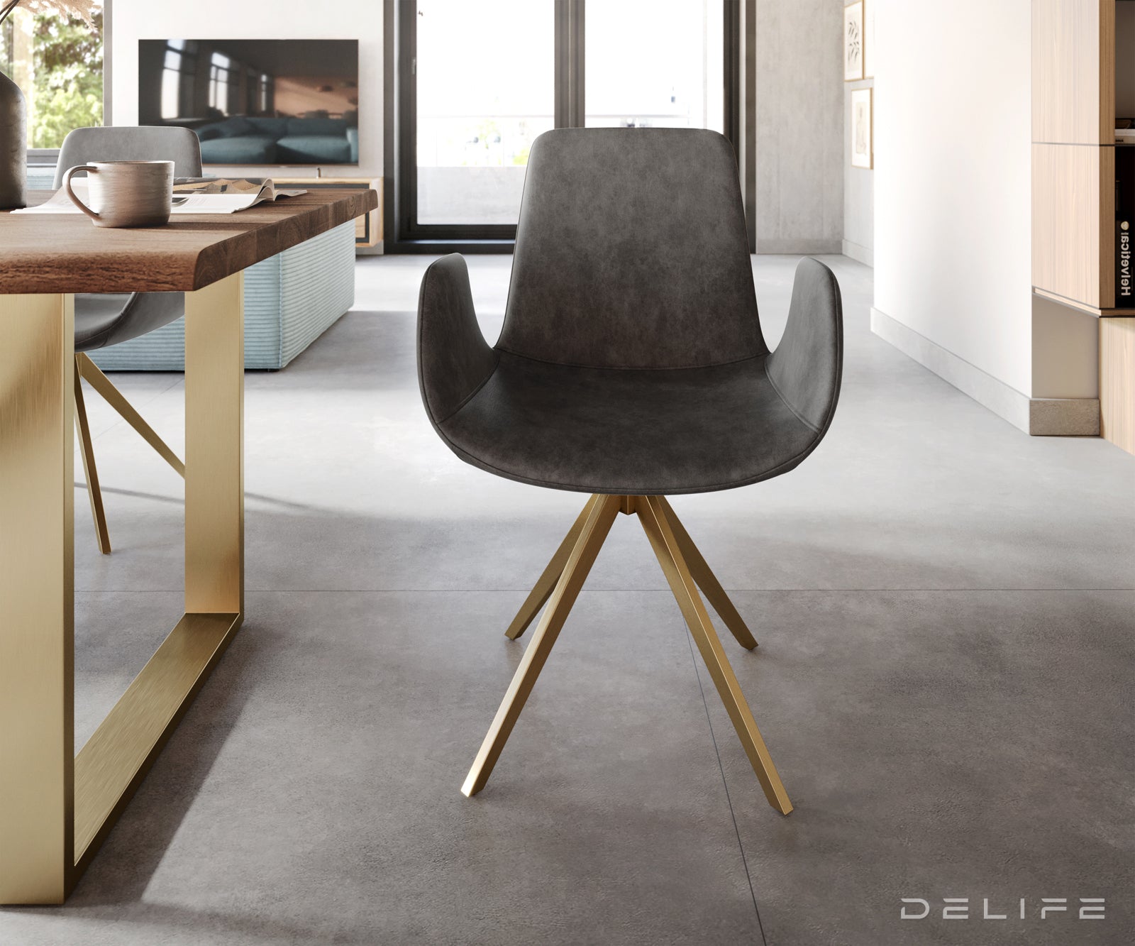 Jedilni stol Ilia, Material: Mikrofibra