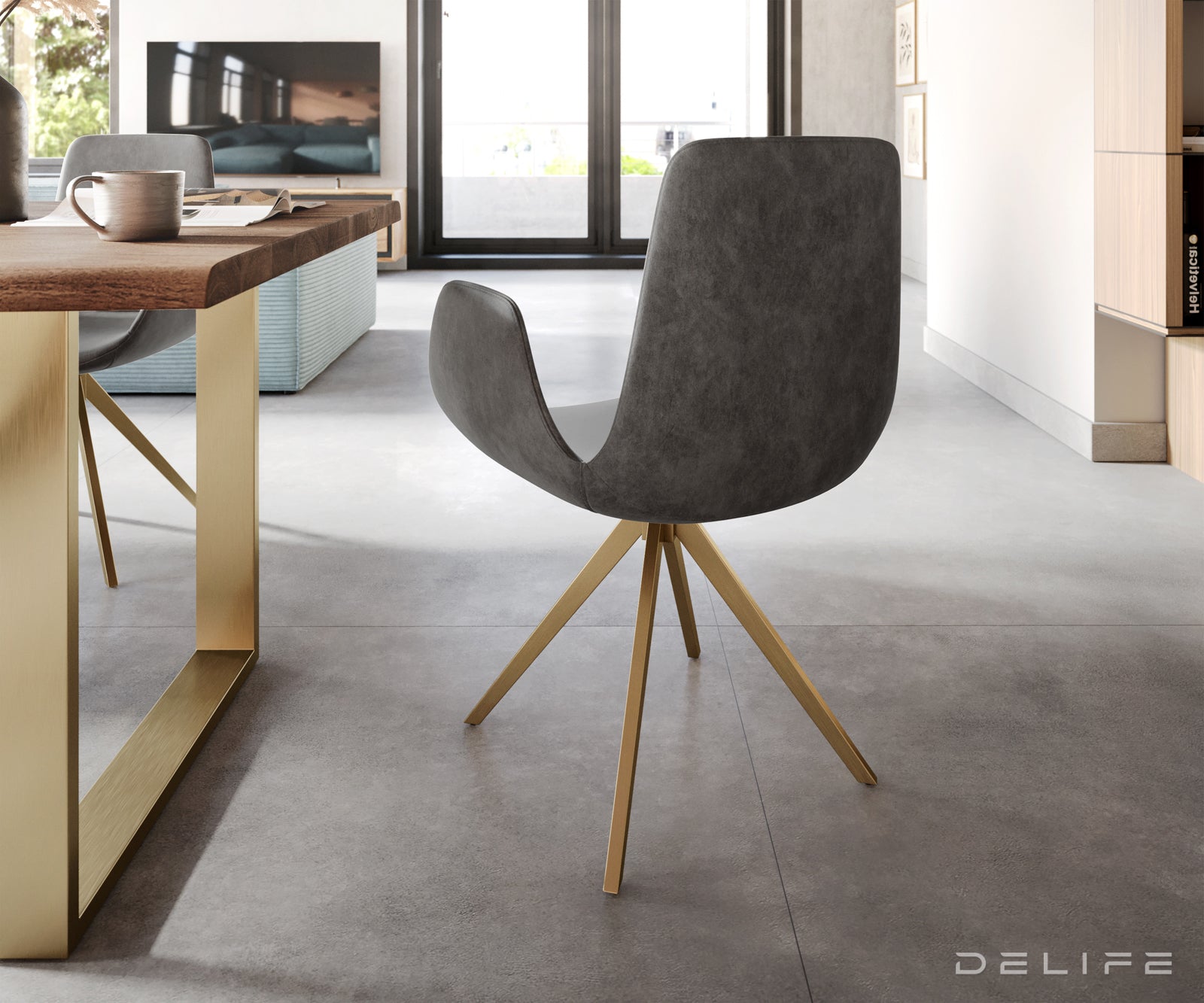 Jedilni stol Ilia, Material: Mikrofibra