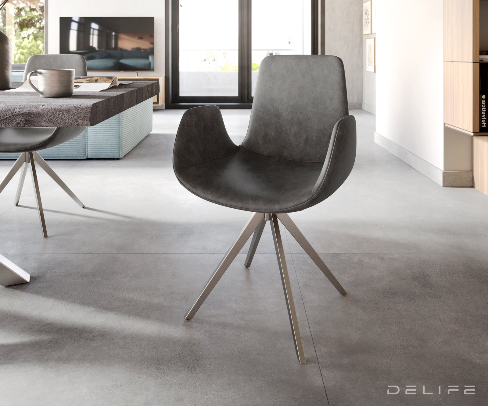 Jedilni stol Ilia, Material: Mikrofibra