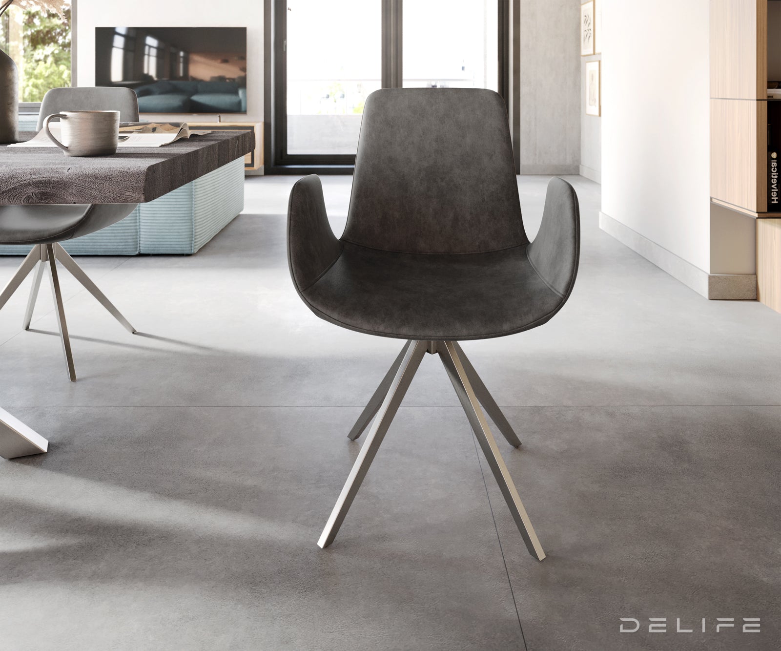 Jedilni stol Ilia, Material: Mikrofibra