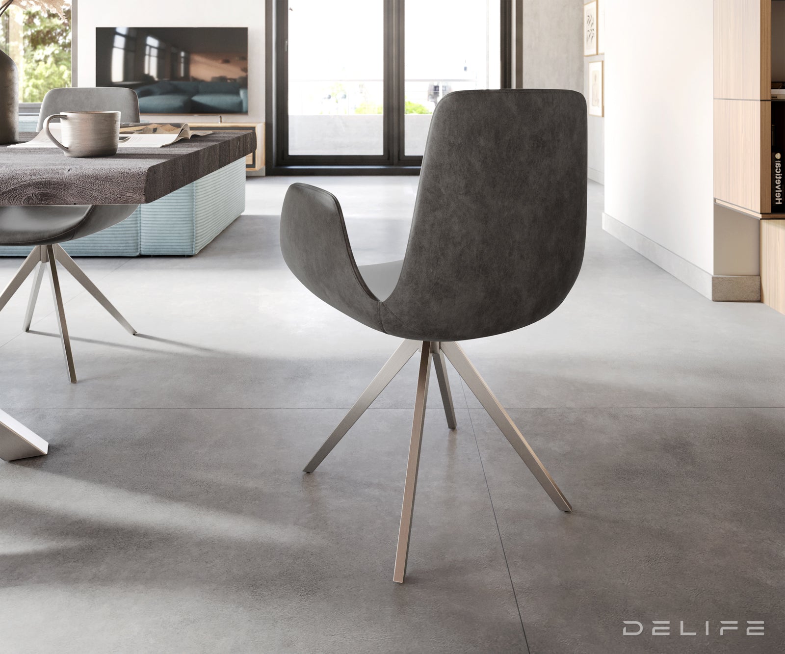 Jedilni stol Ilia, Material: Mikrofibra